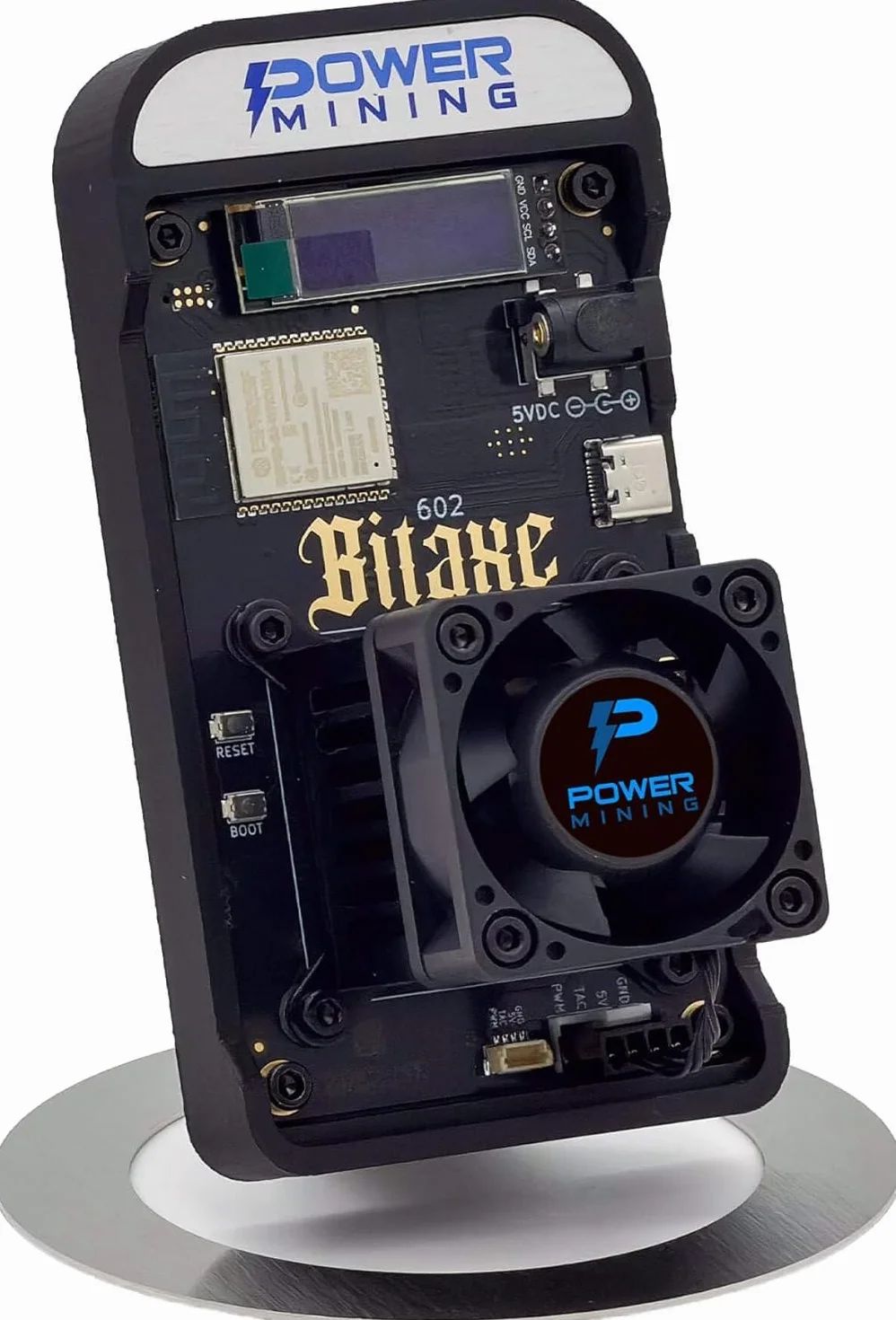 Bitaxe Gamma 602 Bitcoin (BTC) Solo Home Miner with Power Supply and Stand BM1370 ASIC Made in Europe