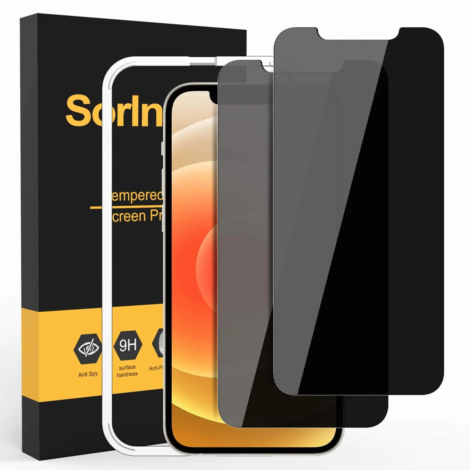Folia ochronna ze szkła hartowanego do iPhone'a 11, iPhone'a 11, ochrona przed wzrokiem, folia ze szkła hartowanego, z łatwą instalacyjną tacą (5,4 cala) (2)