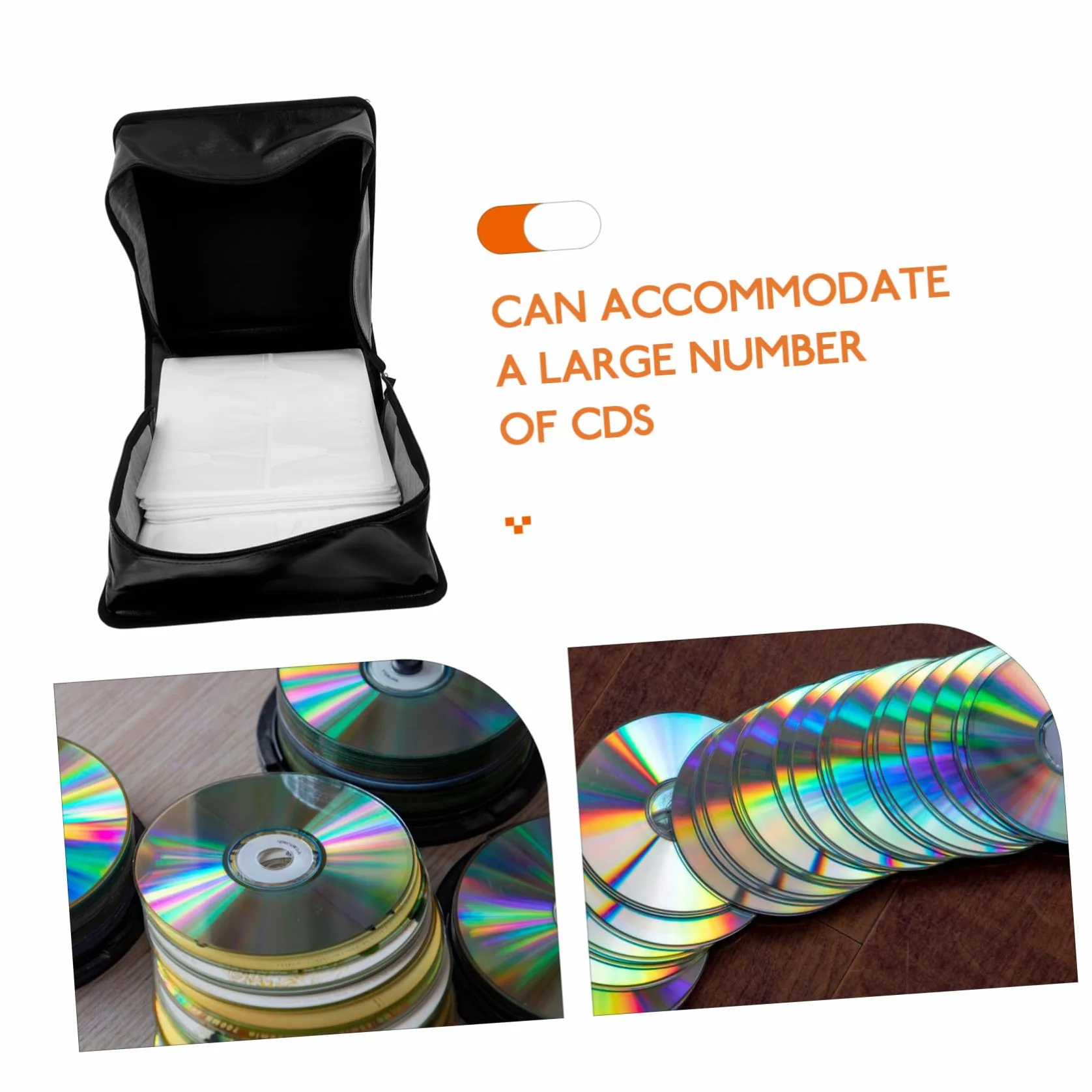 Pojemne PU Skórzane Etui Płyty Cd Dvd z Uchwytami Organizer Dysków Przenośny Czarny Pokrowiec Nośniki Ochrona Przed Zarysowaniami i Elegancki Portfel Płyty