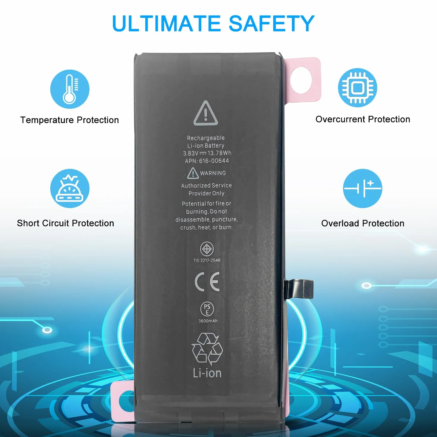 XITAIAN 616-00644 Bateria zapasowa do iPhone 11 3,83V 3600mAh