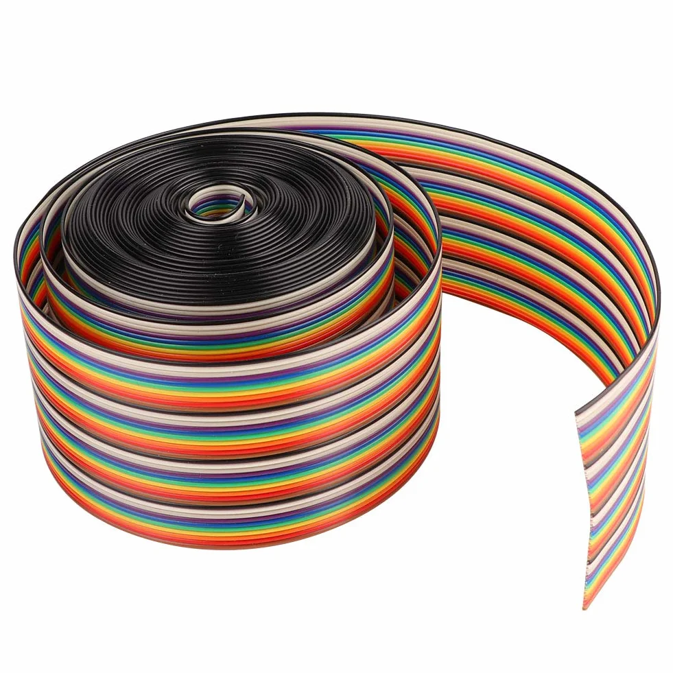 Kolorowy kabel taśmowy Rainbow 40P 1,27 mm Pitch 5,08 cm do złączy wtykowych 5 m
