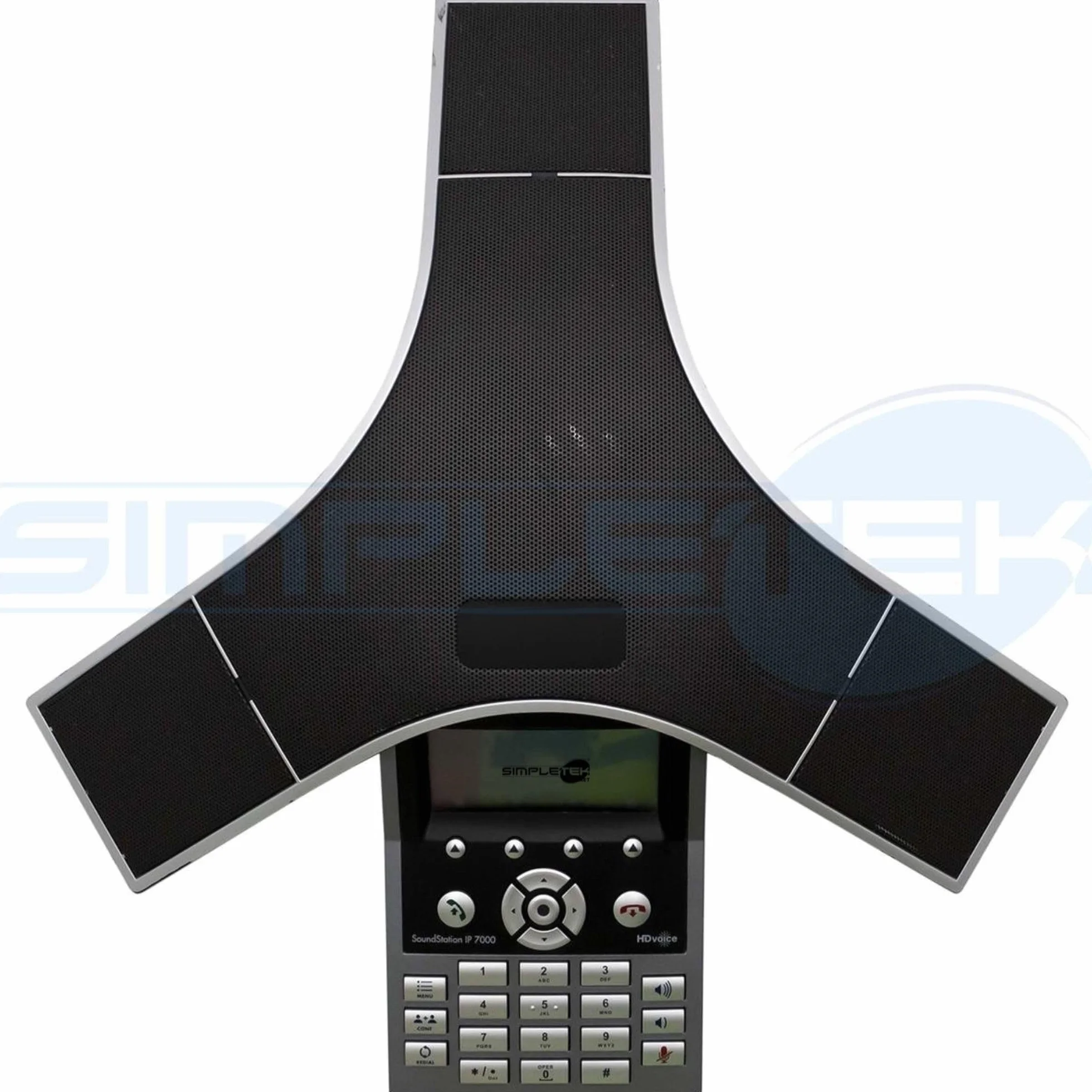 SIMPLETEK - Telefon konferencyjny IP, wyświetlacz LCD, HD Audio, SIP PoE, technologia Full-Duplex, z zasilaczem (odnowiony)
