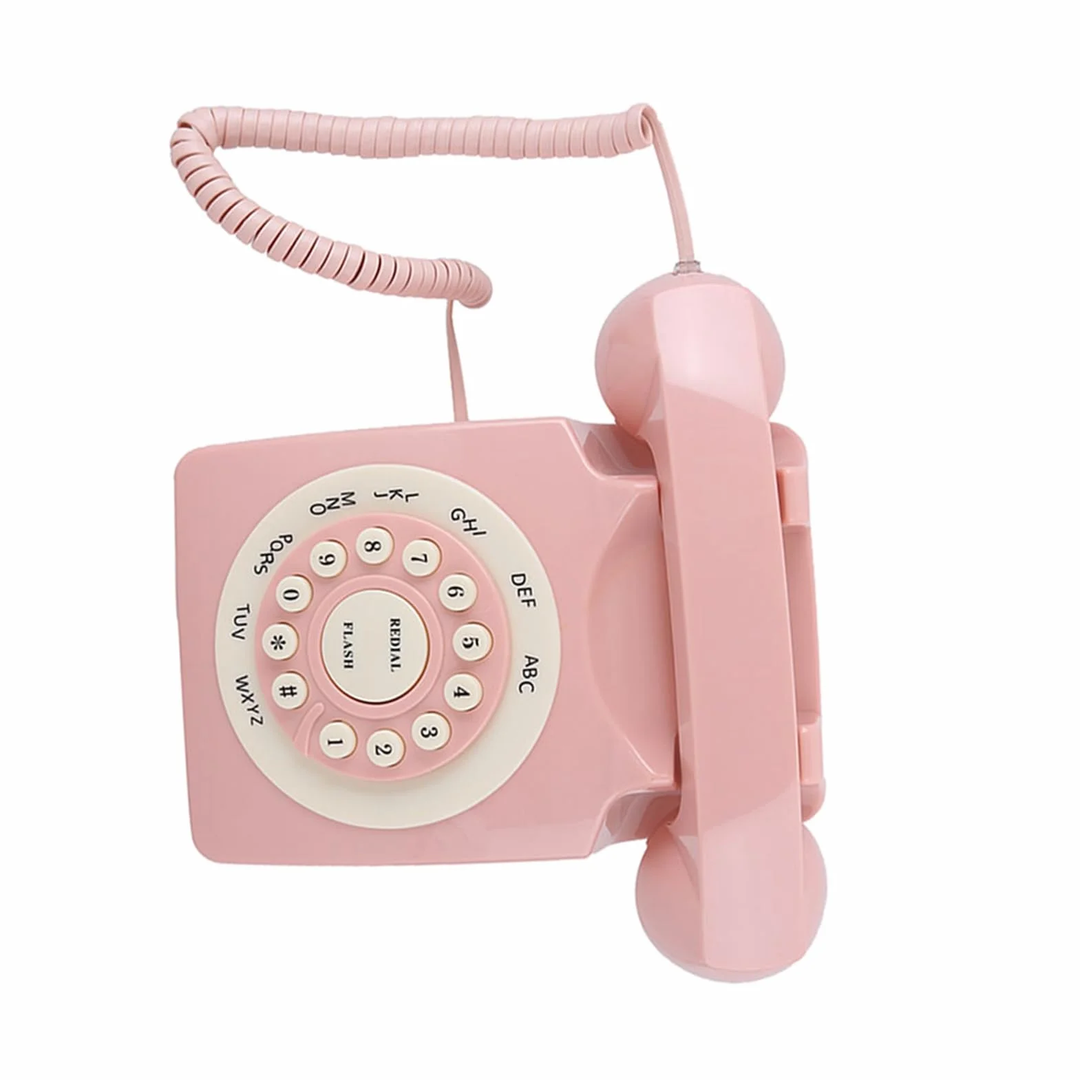 Telefon w Stylu Vintage — jakość Rozmów w Wysokiej Rozdzielczości do Domowego Biura — Różowy Telefon Stacjonarny w Stylu Retro z dużą klawiaturą — Idealny Styl Vintage do Komunikacji