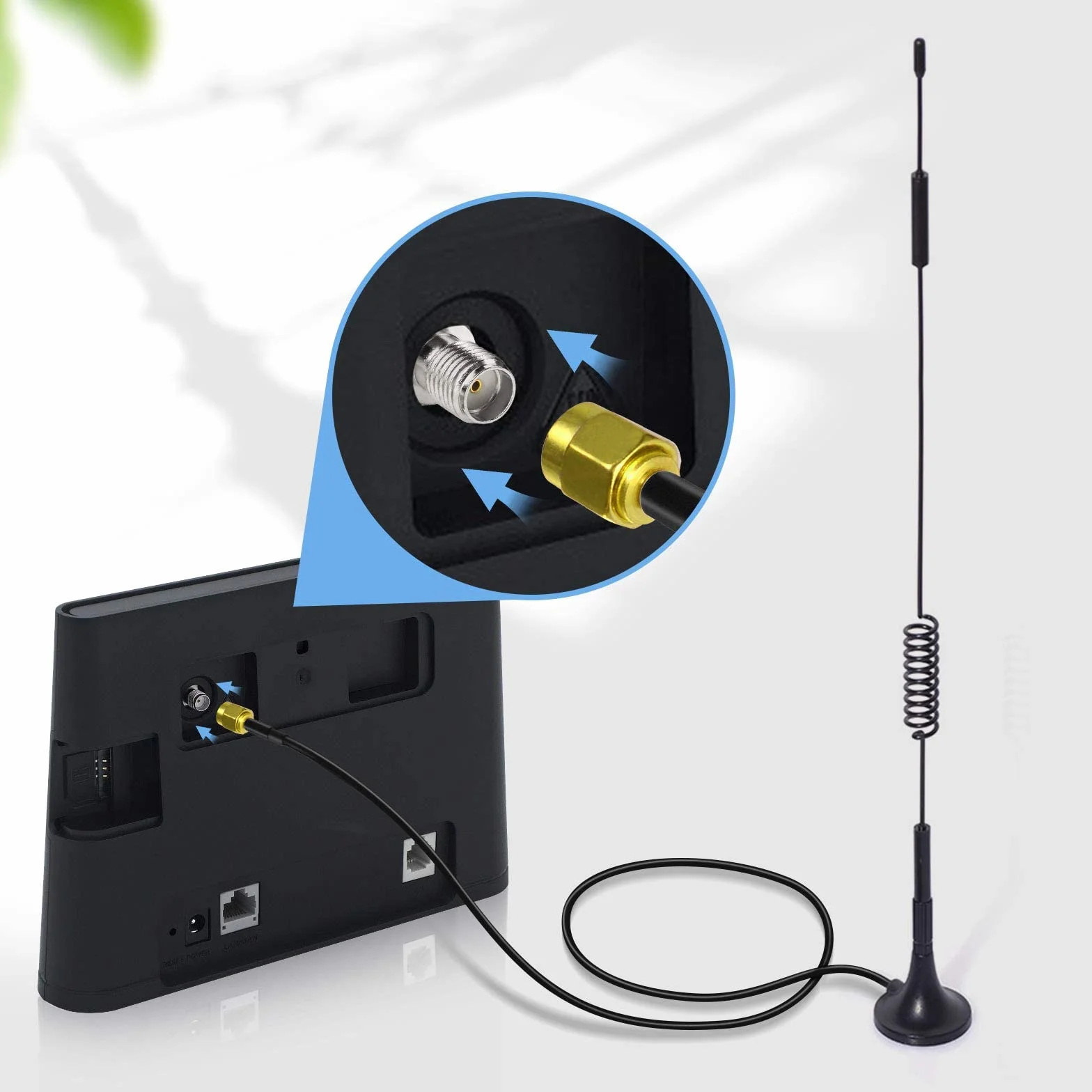 Bingfu Antena 4G LTE SMA, antena 7dBi, podstawa magnetyczna, antena MIMO (2-pak) do 4G LTE Router Gateway Modem Hotspot bezprzewodowy router Hub