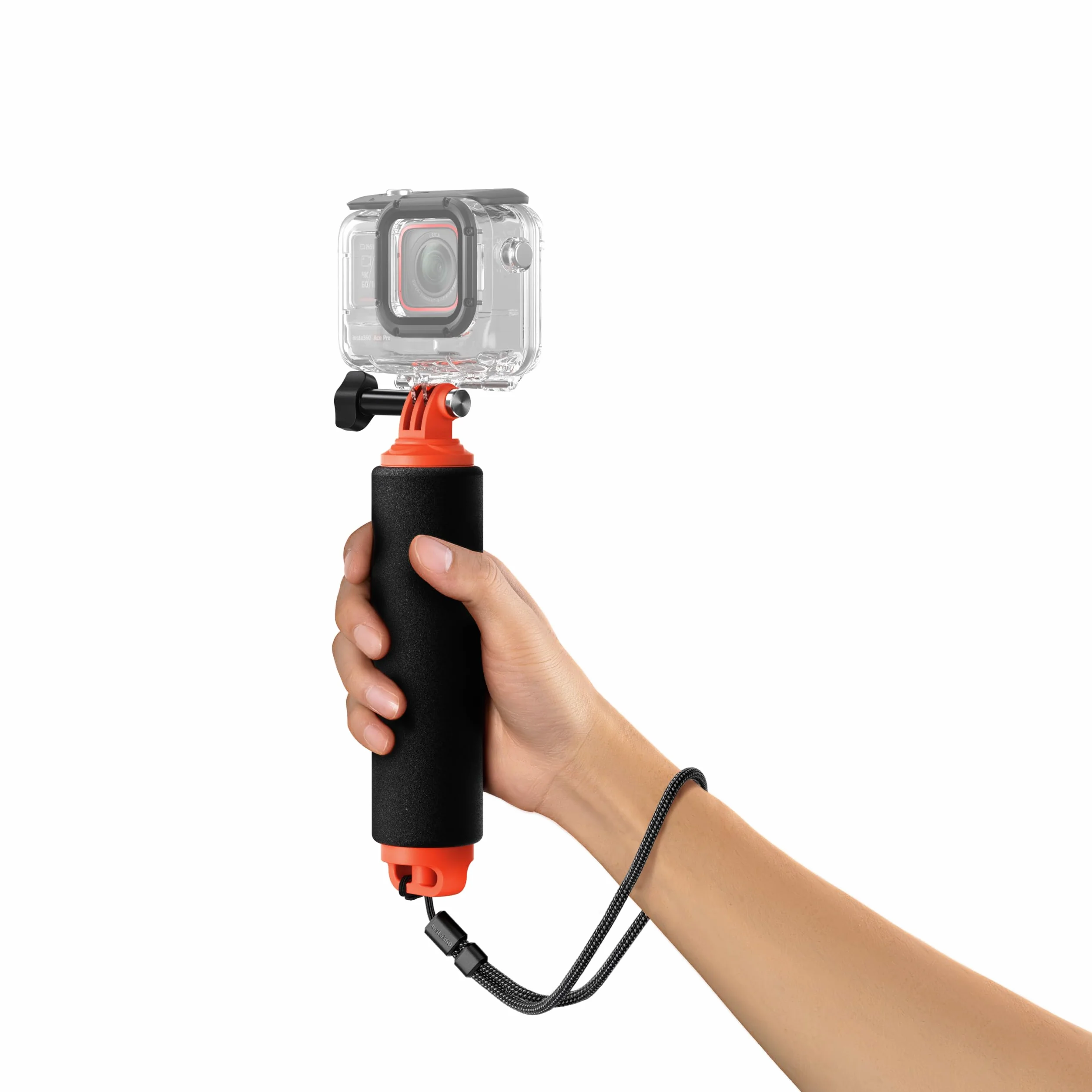 Insta360 Pływający uchwyt ręczny, uchwyt wyporowy z antypoślizgowym uchwytem, kompatybilny z kamerami Insta360 Ace, Ace Pro, Ace Pro 2, GO 3, GO 3S, GO Ultra, X2, X3, X4, X5, czarno-pomarańczowy