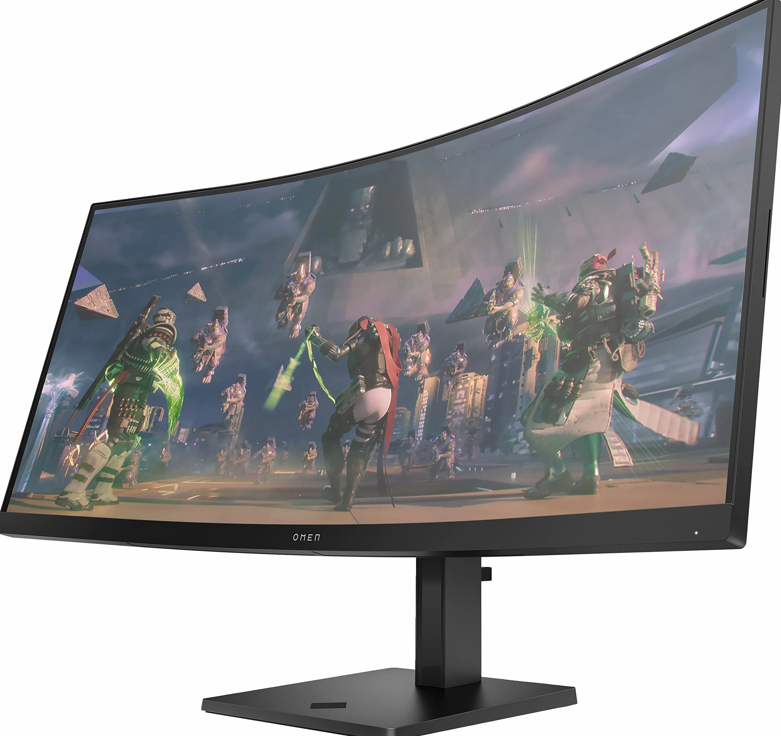 HP OMEN 34c Zakrzywiony ekran gamingowy 34" 165 Hz 1ms WQHD (3840 x 1440 pikseli, 21:9, antyrefleksyjny, regulowana wysokość, HDR, AMD Freesync Premium, wbudowane głośniki)