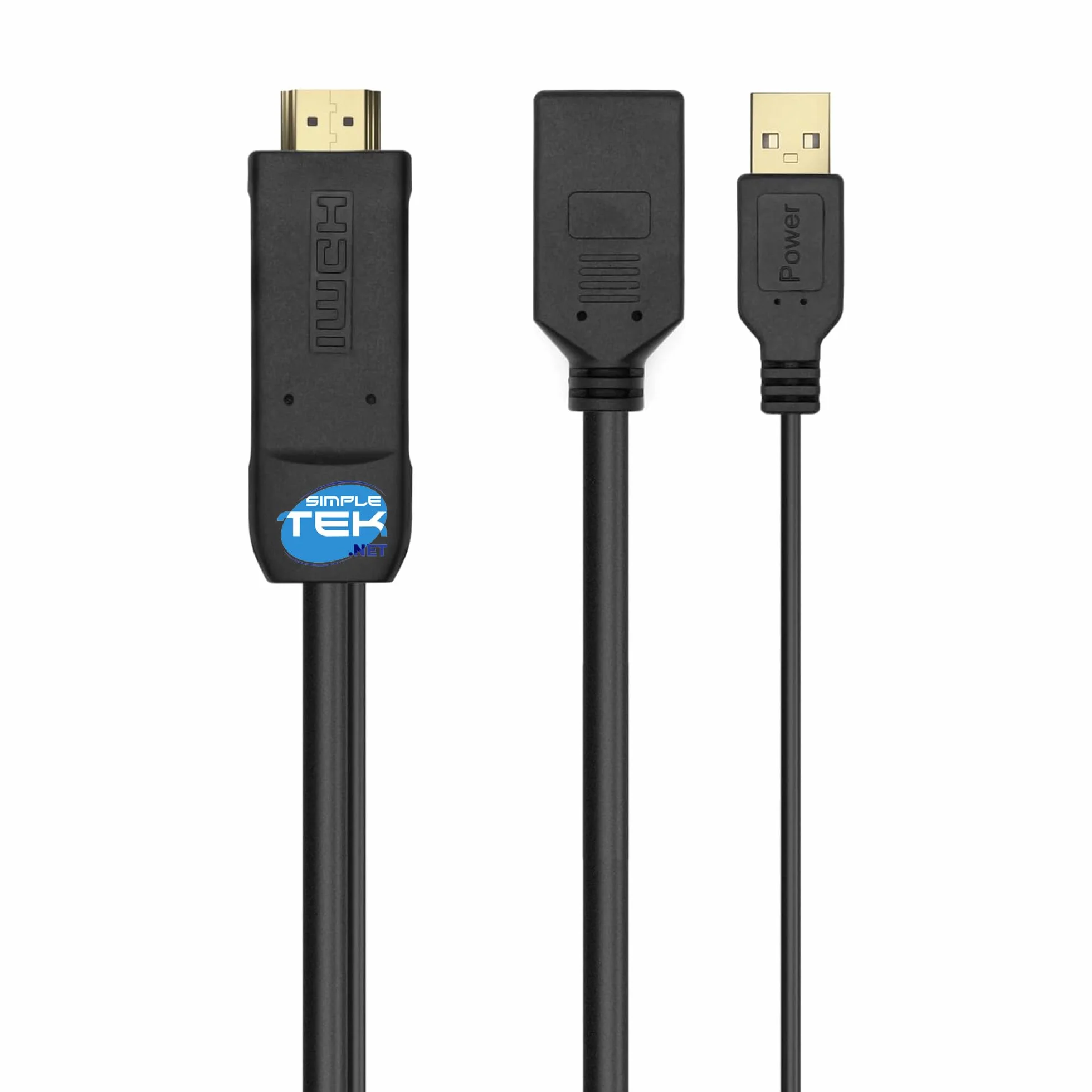 SIMPLETEK - Adapter aktywny HDMI męski na żeński DisplayPort z zasilaniem USB-A - obsługa 4K przy 30 Hz, dźwięk 7.1, 10 cm