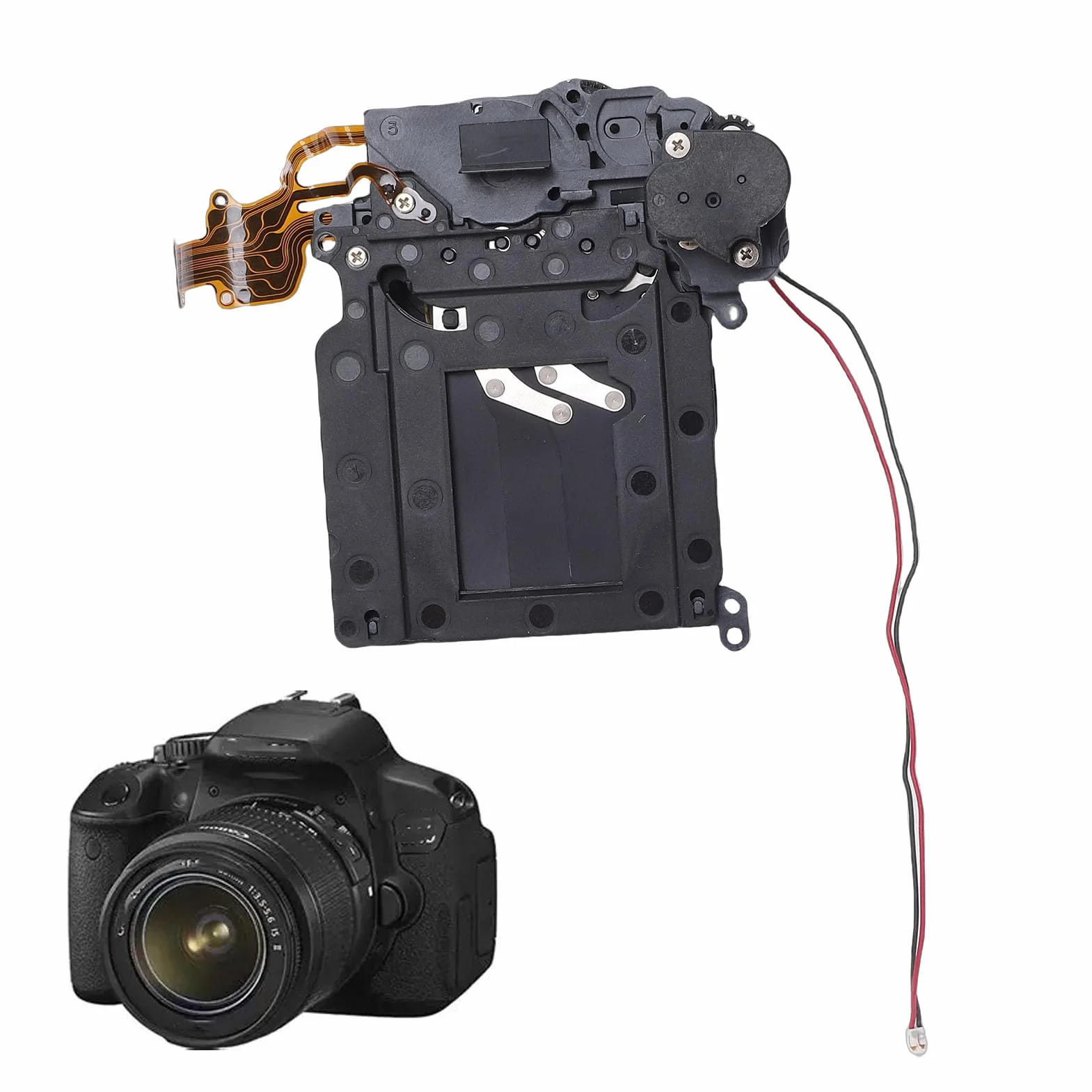 Bnineteenteam Akcesoria do Aparatu, Plastikowy Metalowy zespół Migawki do Aparatu 650D 700D, Precyzyjny Silnik, Ulepszona Kontrola Ekspozycji dla Filmowców i Fotografów