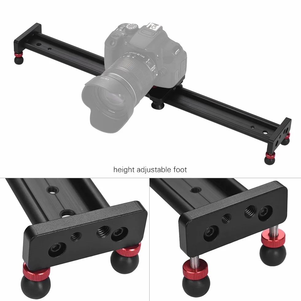 Andoer Zmotoryzowana kamera Slider 50 cm – Dolly Rail ze stopu aluminium do lustrzanek cyfrowych i aparatów slotowych – suwak do fotografii wideo o nośności 11 lbs