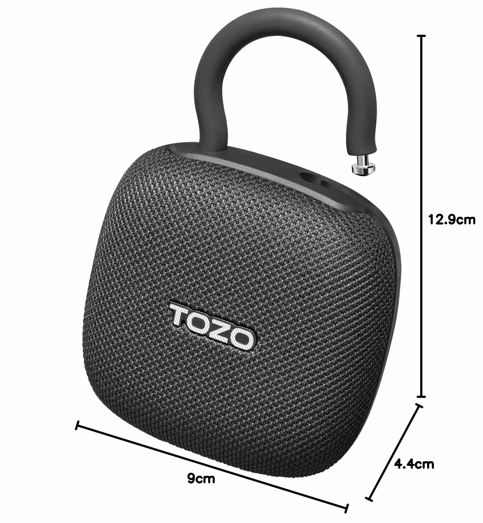 TOZO PE1 Przenośne głośniki Bluetooth z regulowanym karabińczykiem, bezprzewodowy mini głośnik prysznicowy Bluetooth z IPX8, wodoodporny, 32H Playtime Punchy Bass Audio Speaker do domu, podróży
