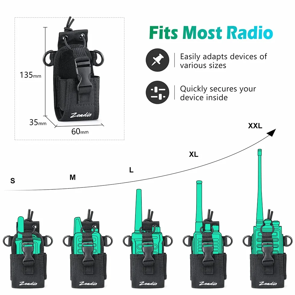 Zeadio Wielofunkcyjny uchwyt etui do telefonu GPS dwukierunkowe radio ZNC-C, opakowanie 5 szt.