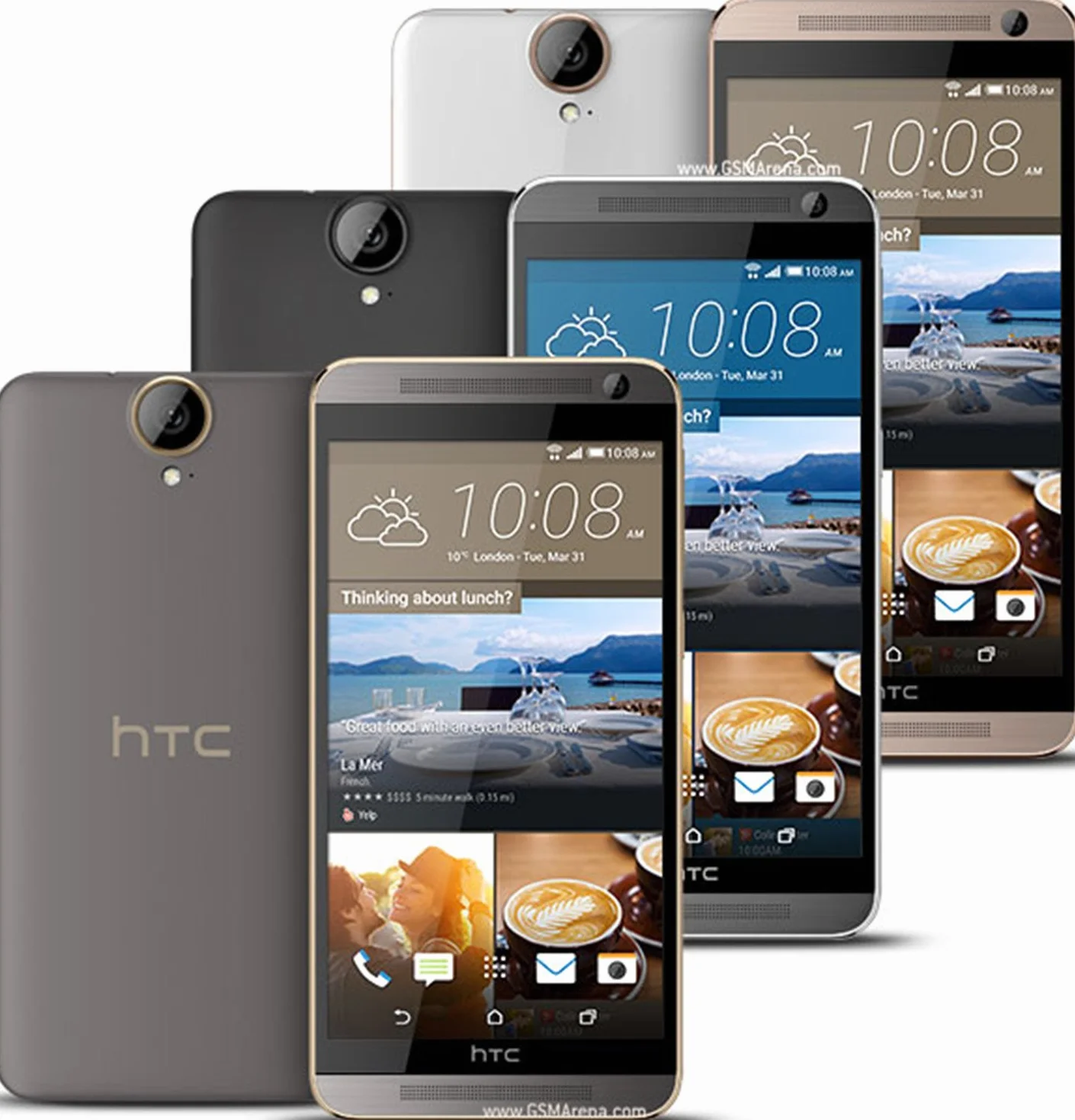 HTC One E9 + 5,5" cala, MT6795 Octa Core 2,0 GHz, 3 GB RAM i 32 GB ROM. Przednia kamera 20 MP i bateria 2800 mAh, biały