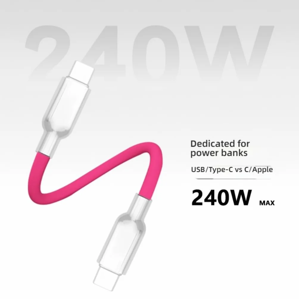 15/25/35 cm długi kabel USB typu C do transmisji danych 240 W kabel do ładowania typu C obsługuje dane