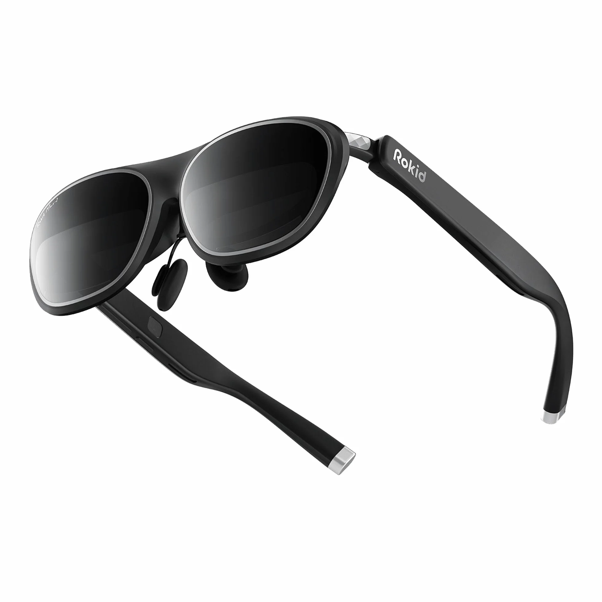 Rokid Max 2 okulary AR czarne, 215-calowy ekran Micro-OLED, ustawienie krótkowzroczności (0-600D), 120 Hz, 50° FOV i 600 nitów jasność, kompatybilne z systemem Android i PC/ROG/Steam