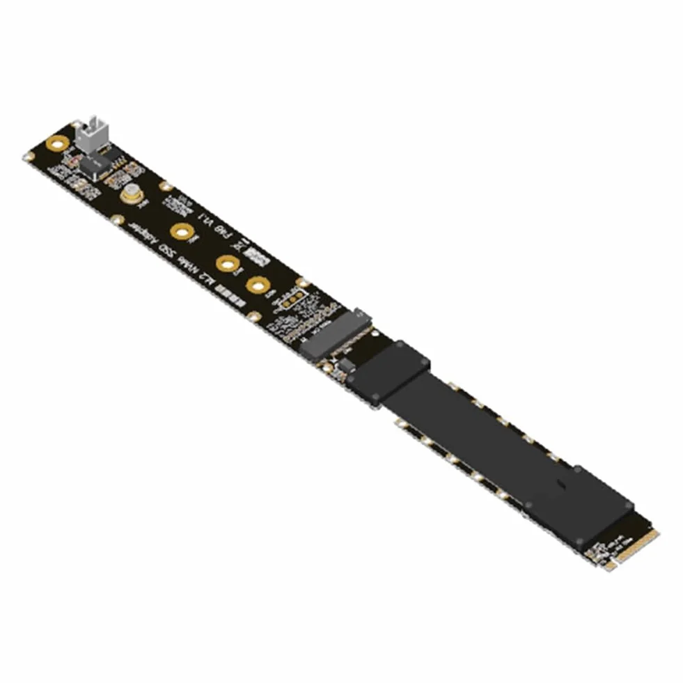 M.2 NVMe M SSD kabel przedłużający PCIe 5.0 X4 Gen5 128 G/Bps, przedłużacz FFC, bardzo miękki, o niskiej luźności, 50 cm