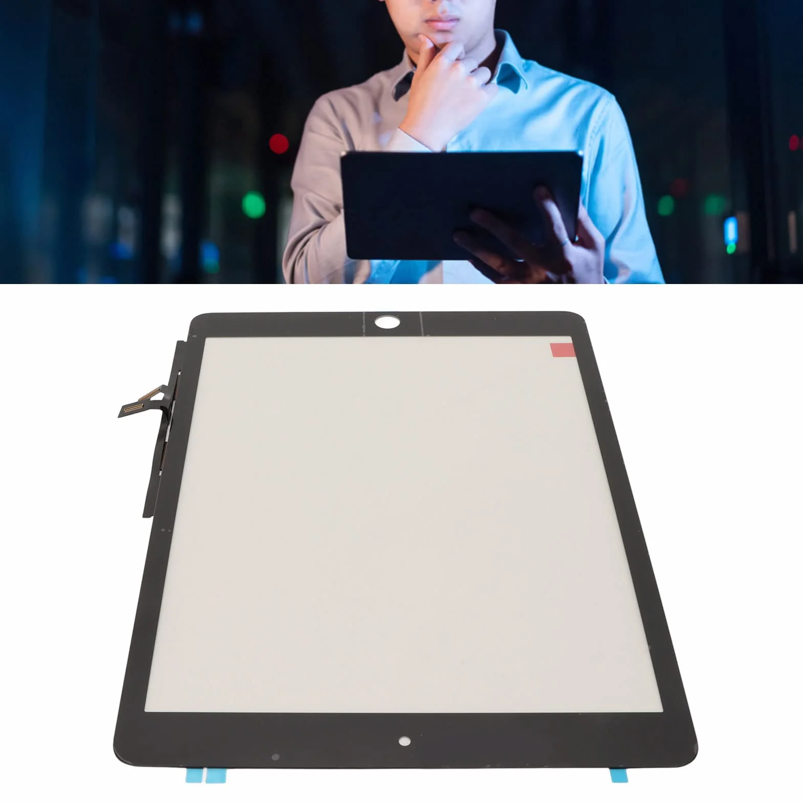 Zespół Digitizera Ekranu Dotykowego do Czarnego Tabletu IOS 9 2021 9. Generacji 10.2 A2602 A2603 A2604 A2605, Wymiana Przedniego Panelu ze Szkła Hartowanego, trwałość i odporność na Zużycie