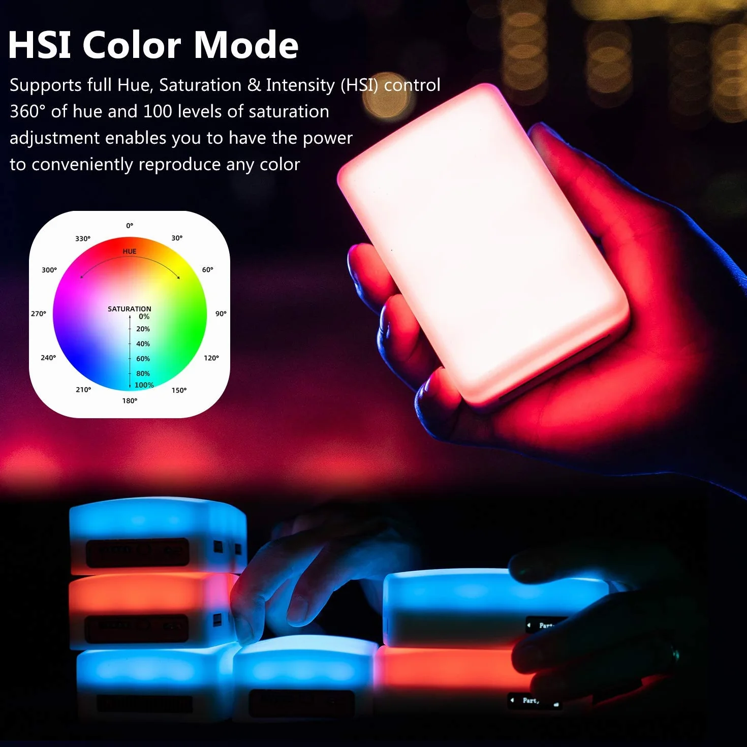 Aputure AL-MC Pocket RGB LED lampa wideo RGBWW lampa filmowa