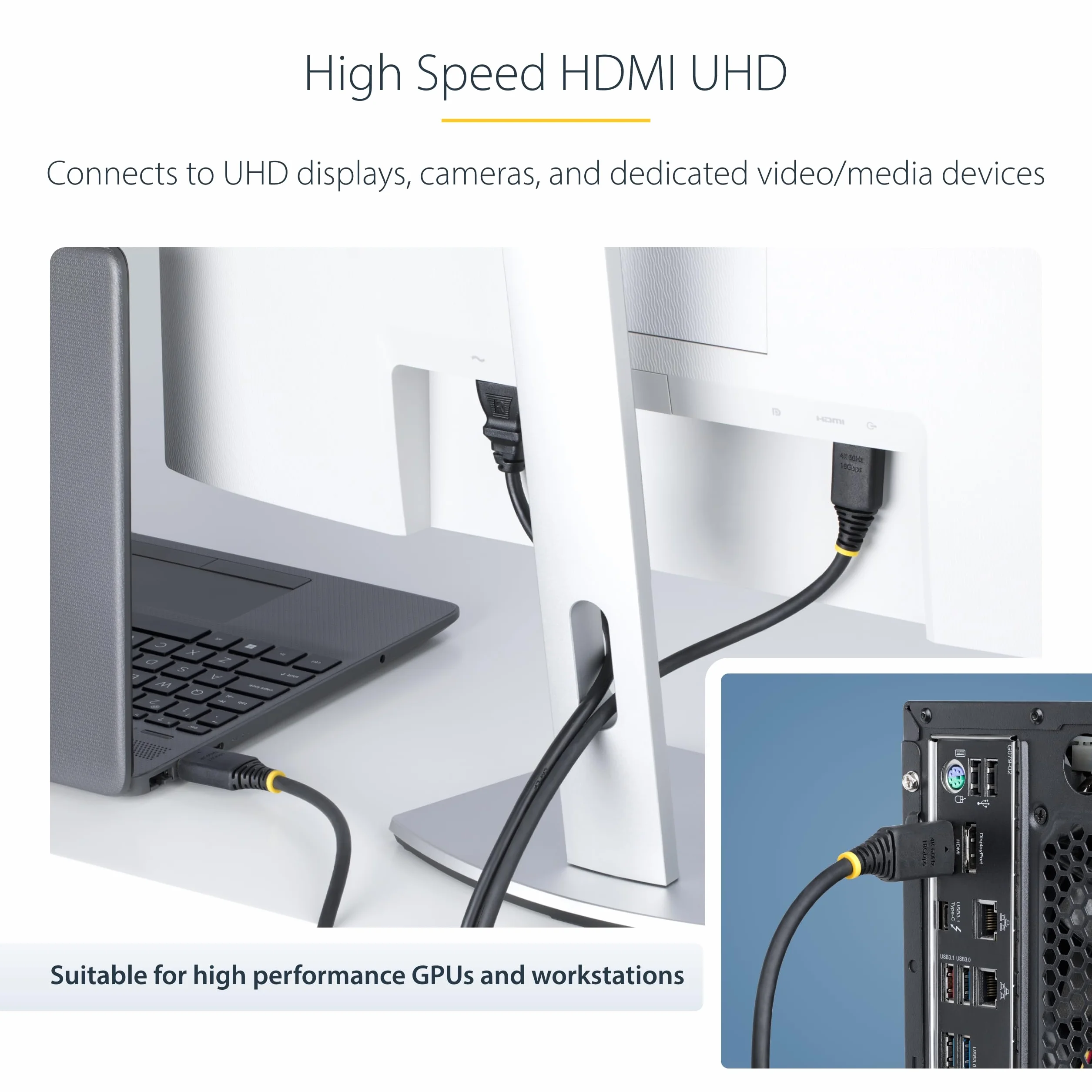 StarTech.com Aktywny kabel HDMI o wysokiej prędkości, 10 m, 4K 60 Hz/1440p 144 Hz, 18 Gb/s, przewód UHD HDMI 2.0, kurtka TPE