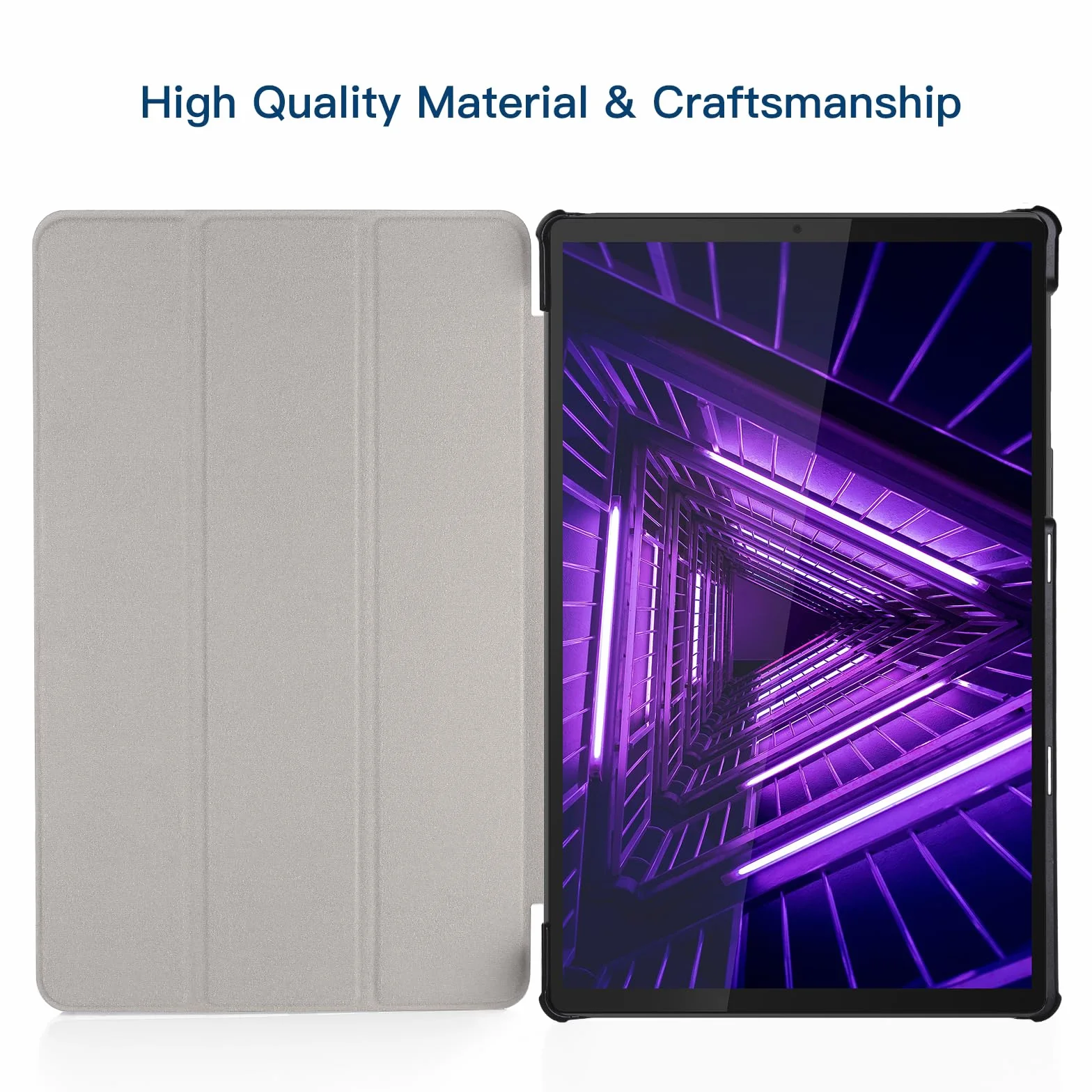 Hianjoo Etui kompatybilne z Lenovo Tab M10 FHD Plus 10.3, ultra cienkie, skórzane etui ochronne z funkcją stojaka, kompatybilne z Lenovo Tab M10 FHD Plus (2nd Gen) 10.3 TB-X606F, fioletowo-szare