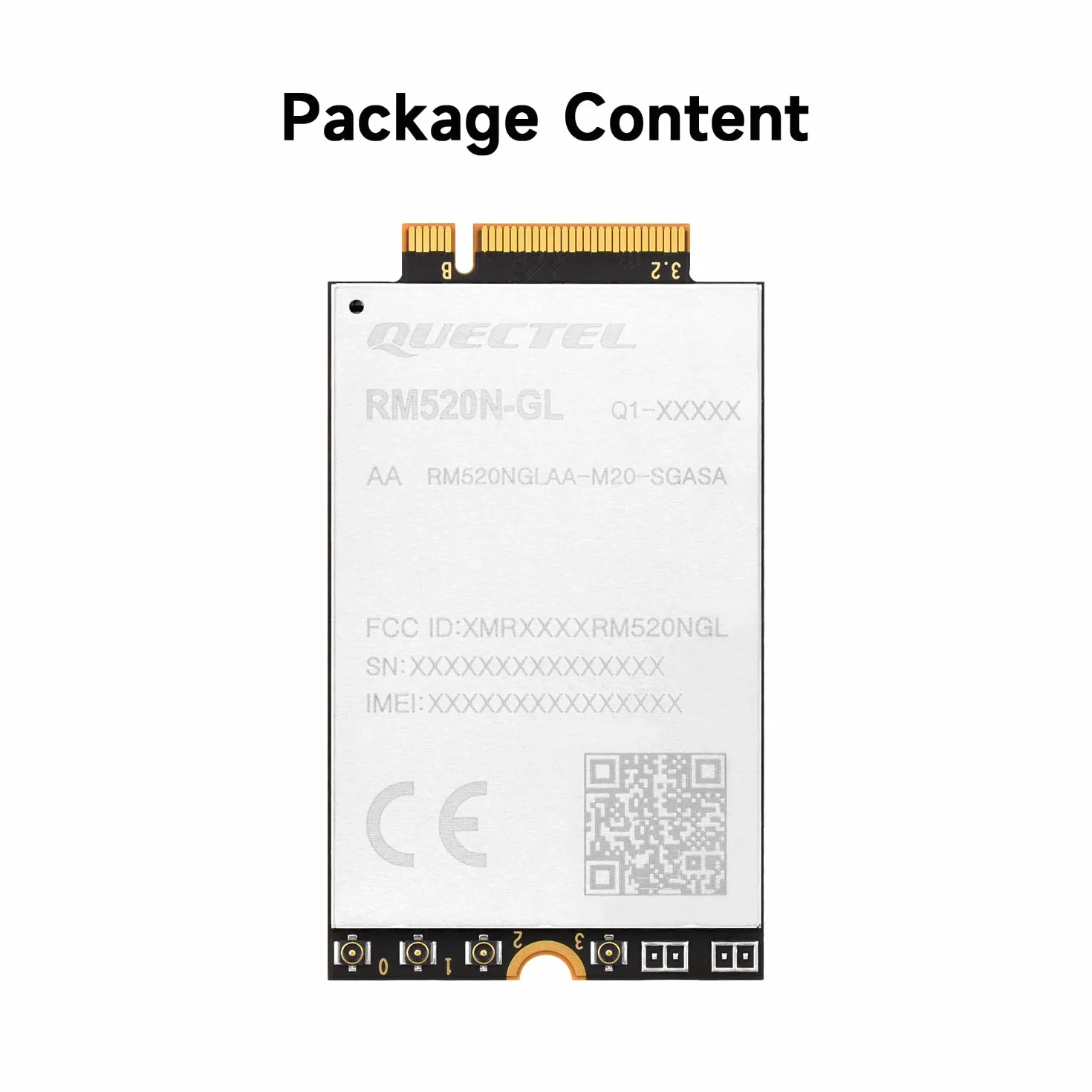 Waveshare Quectel RM520N-GL IoT 5G Global Band Module,Designed for IoT/eMBB Applications,M.2 Form Factor Sub-6G Module