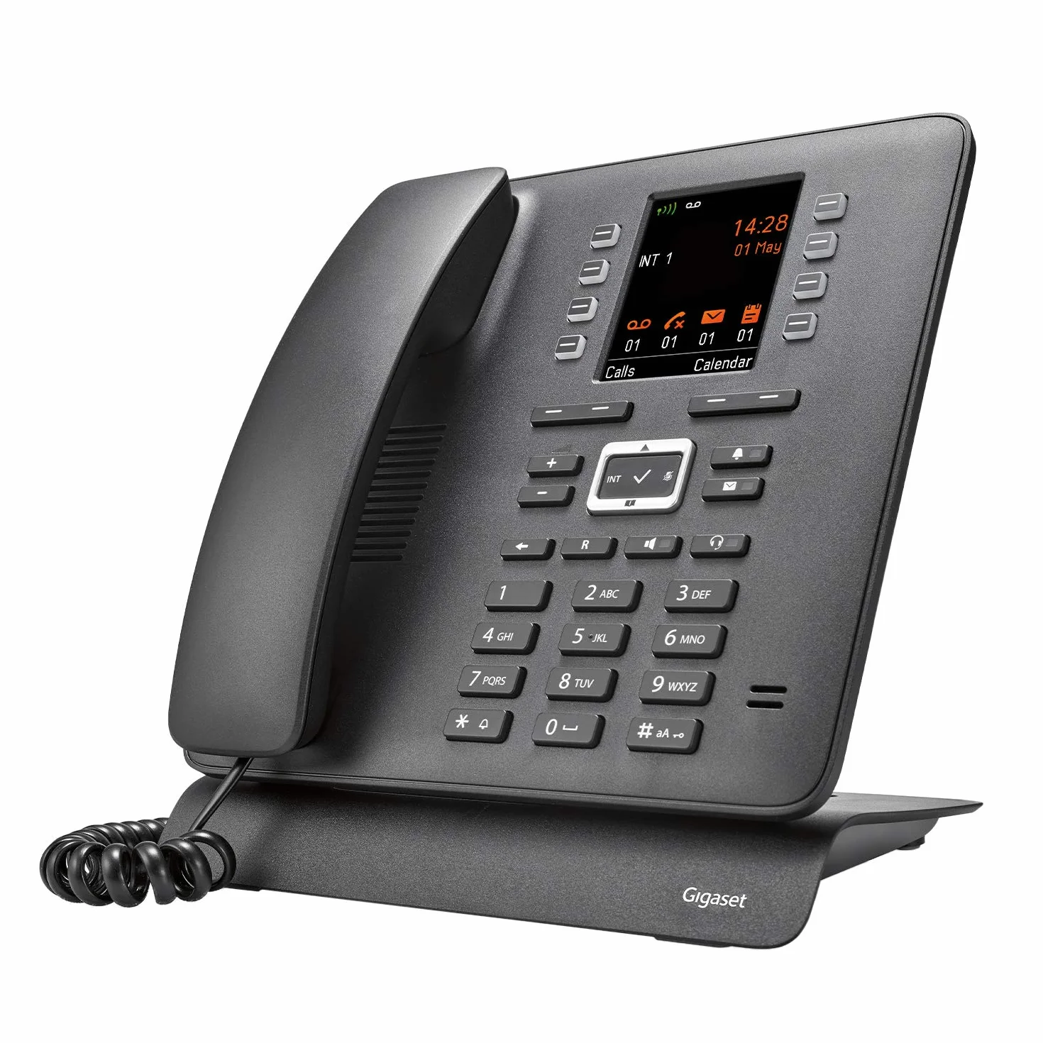 Gigaset T480HX – telefon biurkowy do bezprzewodowego podłączenia do podstawy DECT lub routera – duży kolorowy wyświetlacz – wymiana danych przez Bluetooth i micro USB – duża książka telefoniczna,