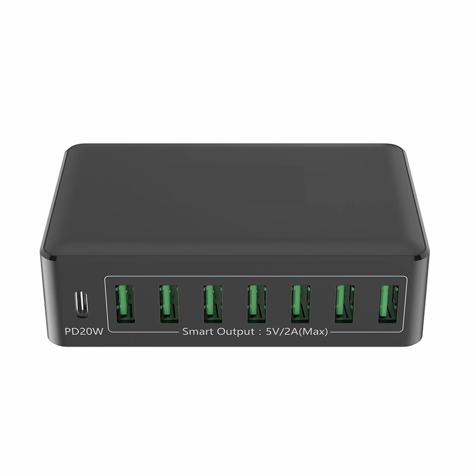 40/60 W 8-portowy Koncentrator Szybkiej Ładowarki USB Inteligentne Szybkie Ładowanie Stacja Ładująca Multi Telefon Komórkowy Pulpit Home MożLiwość Szybkiego łAdowania(Black 60W)