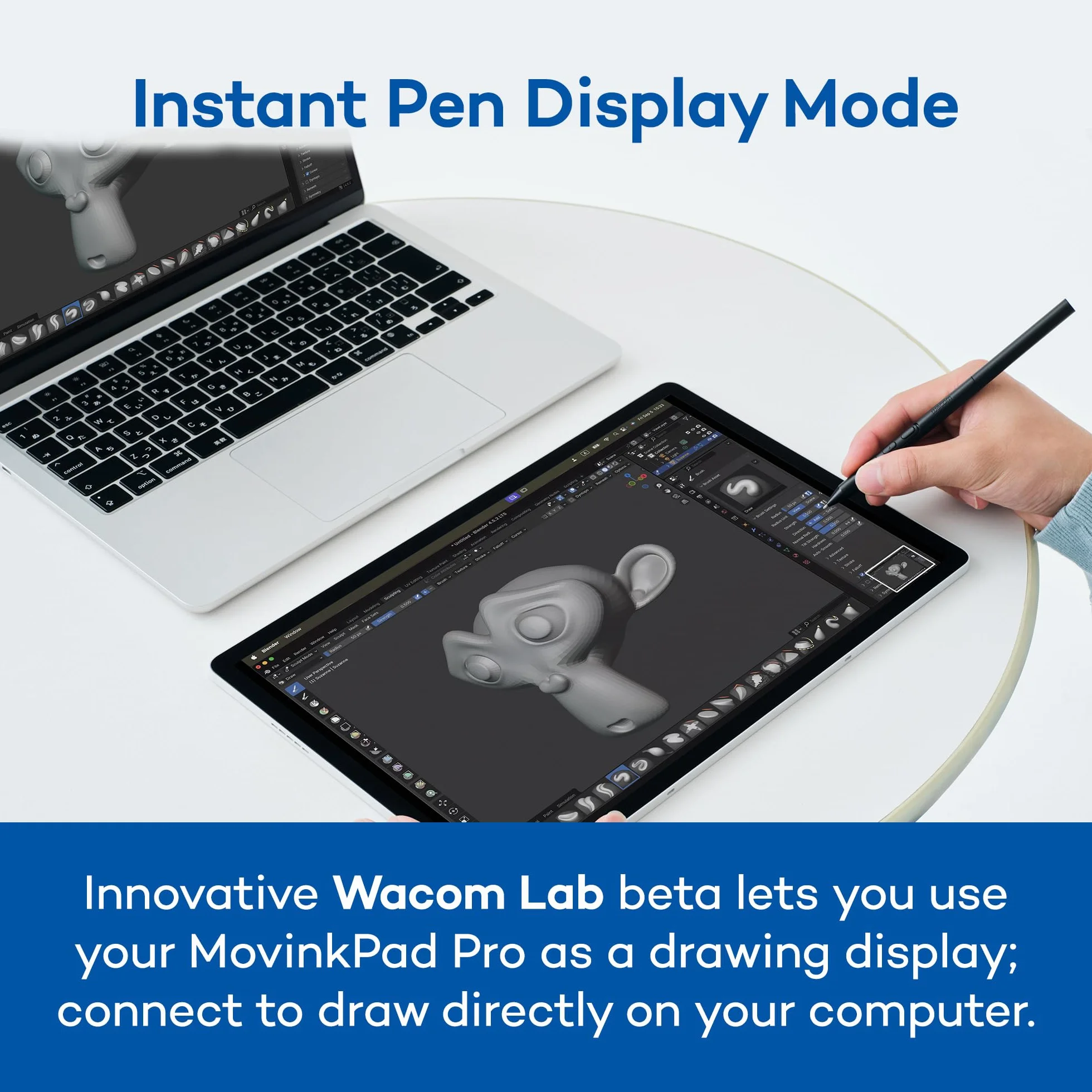 Wacom MovinkPad Pro 14 Tablet do rysowania – odczucie długopisu na papierze z ekranem OLED dla prawdziwej czerni, wyjątkowy kontrast, szybka reakcja, szkło teksturowane premium, bardzo precyzyjny