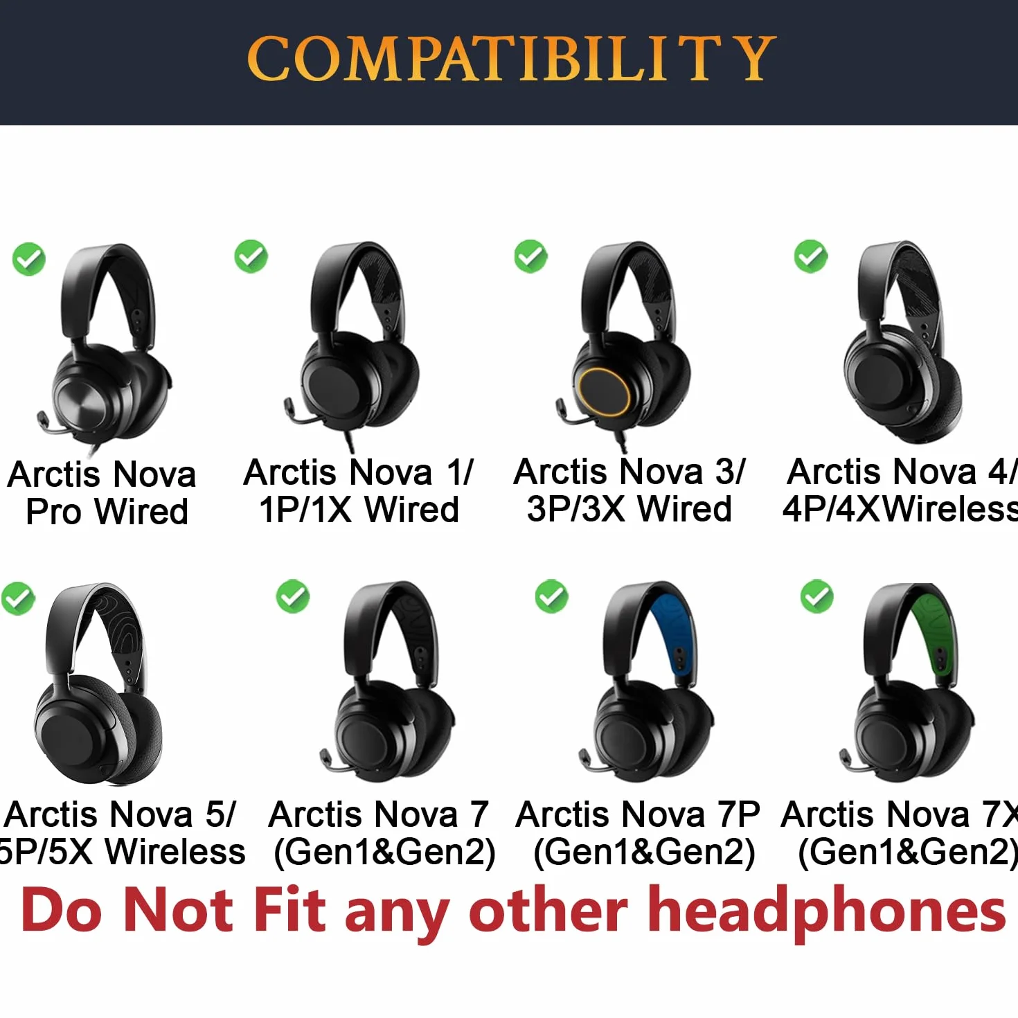 SOULWIT Nauszniki do Arctis Nova Pro Wired, Nova 7/5/4/3/1 – czarne | (Nie pasuje do Nova Pro Wireless), do Arctis Nova Pro Wired, Nova (1/1X/1P/3/3P/3X/4/4P/4X/5/5P/5X/7/7X/7P) słuchawek