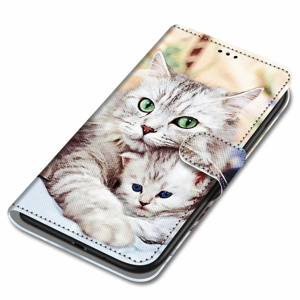 Etui do Google Pixel 7A, skórzane etui z klapką z wewnętrzną obudową TPU magnetyczny stojak z klapką kompatybilne z Google 7A - Kot 2