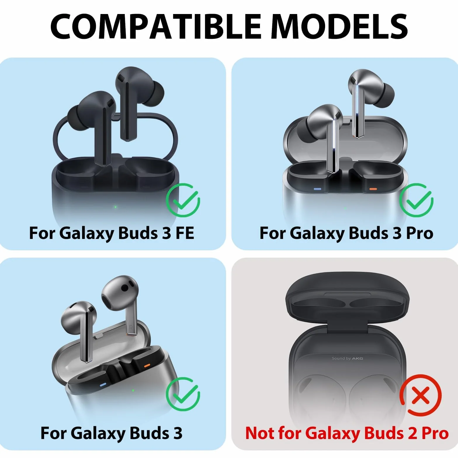 Adhiper Adhiper silikonowe zatyczki do uszu do Samsung Galaxy Buds 3 Pro, słuchawki Buds 3, antywyciekowe, sportowe nauszniki, do słuchawek Galaxy Buds 3 (czarny)