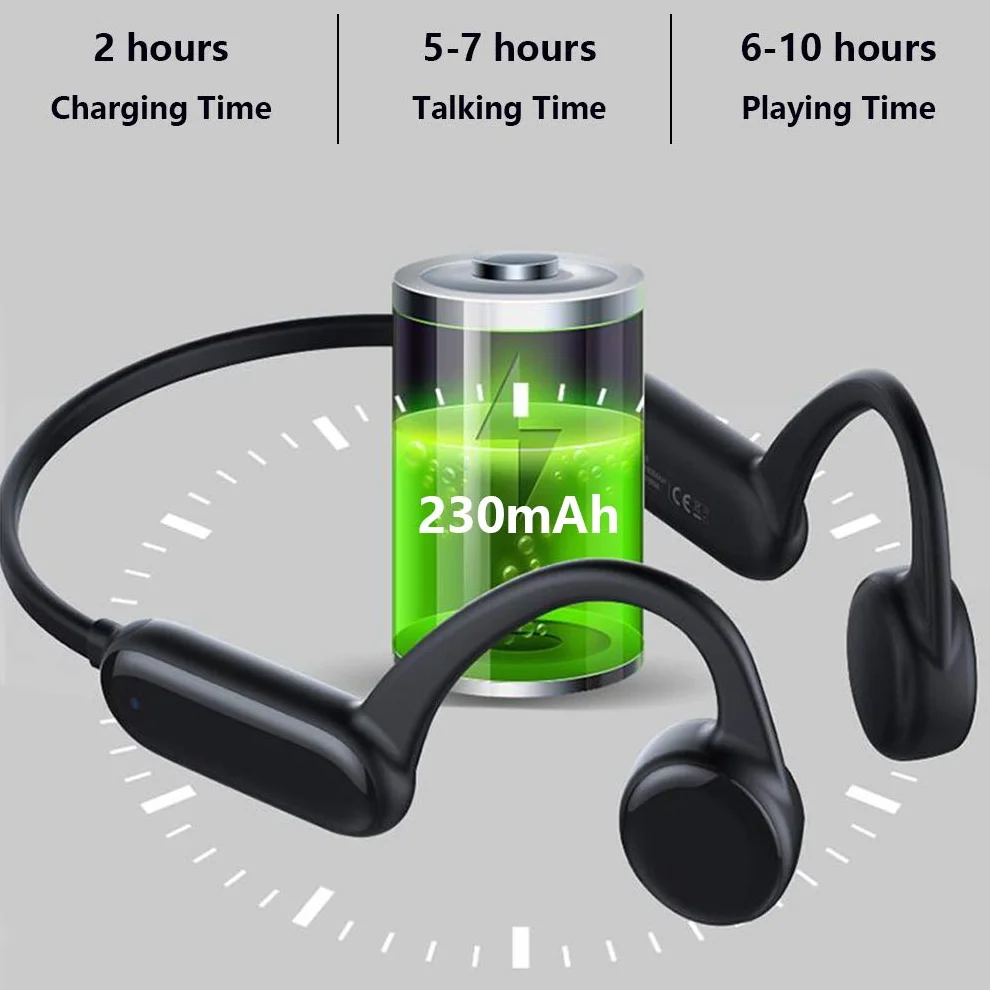 Słuchawki do pływania Bluetooth 5.0, 8 GB, do pływania, odtwarzaczy MP3, wodoodporne bezprzewodowe słuchawki sportowe IPX8, otwarte ucho, podwodne słuchawki do biegania, jazdy na rowerze,