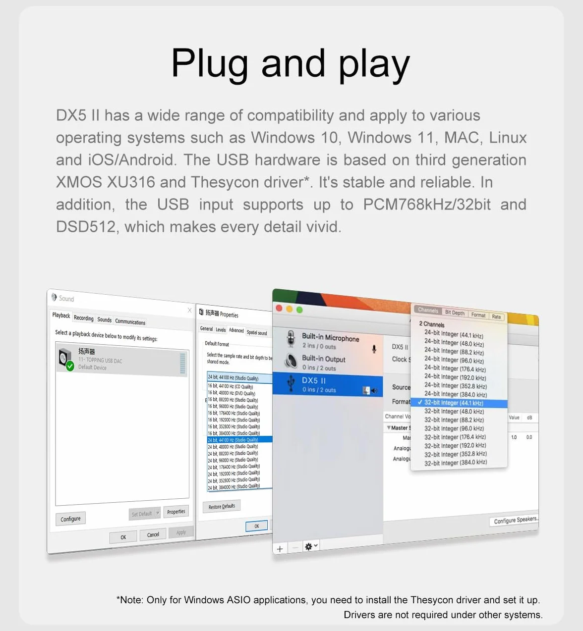 TOPPING DX5 II Dekoder Dua ES9039Q2M Desktop DAC i wzmacniacz słuchawkowy (biały)