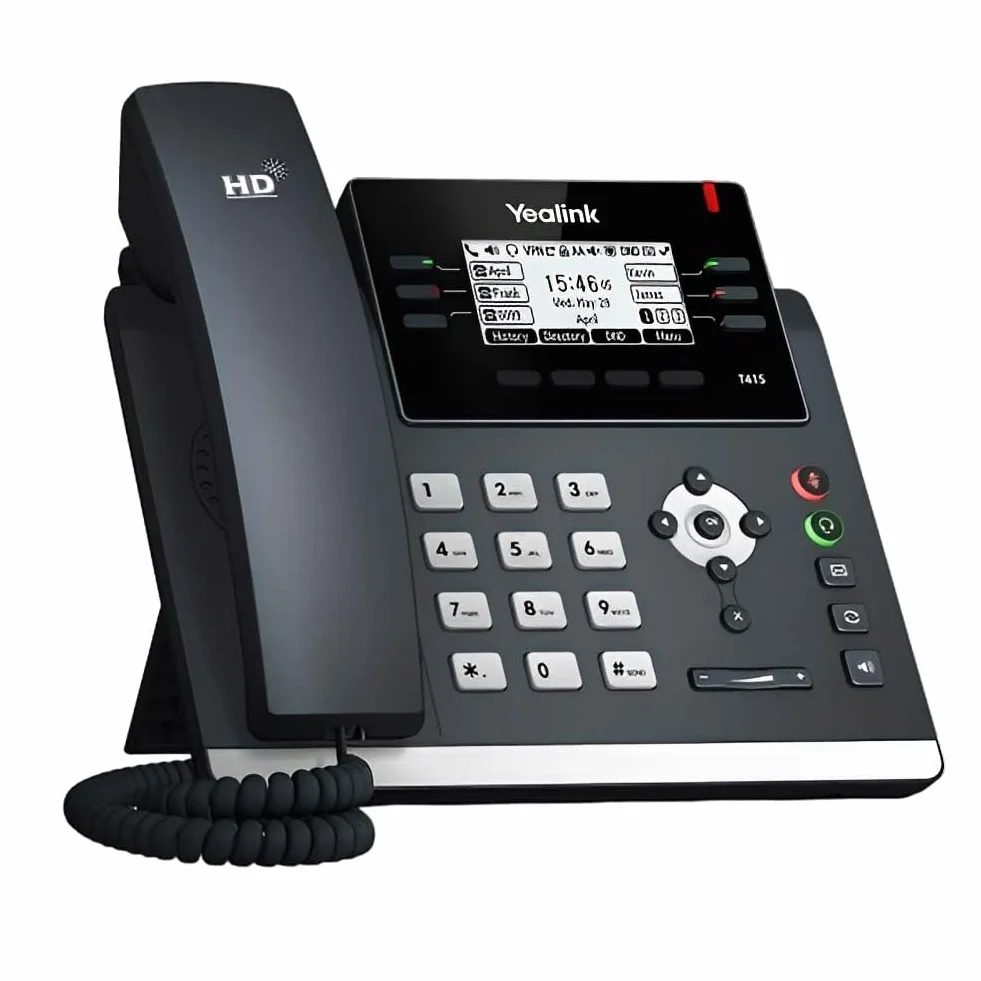 Yealink SIP-T41S telefon VoIP, gruby ekran HD LCD, obsługuje 6 kont SIP (odnowiony)