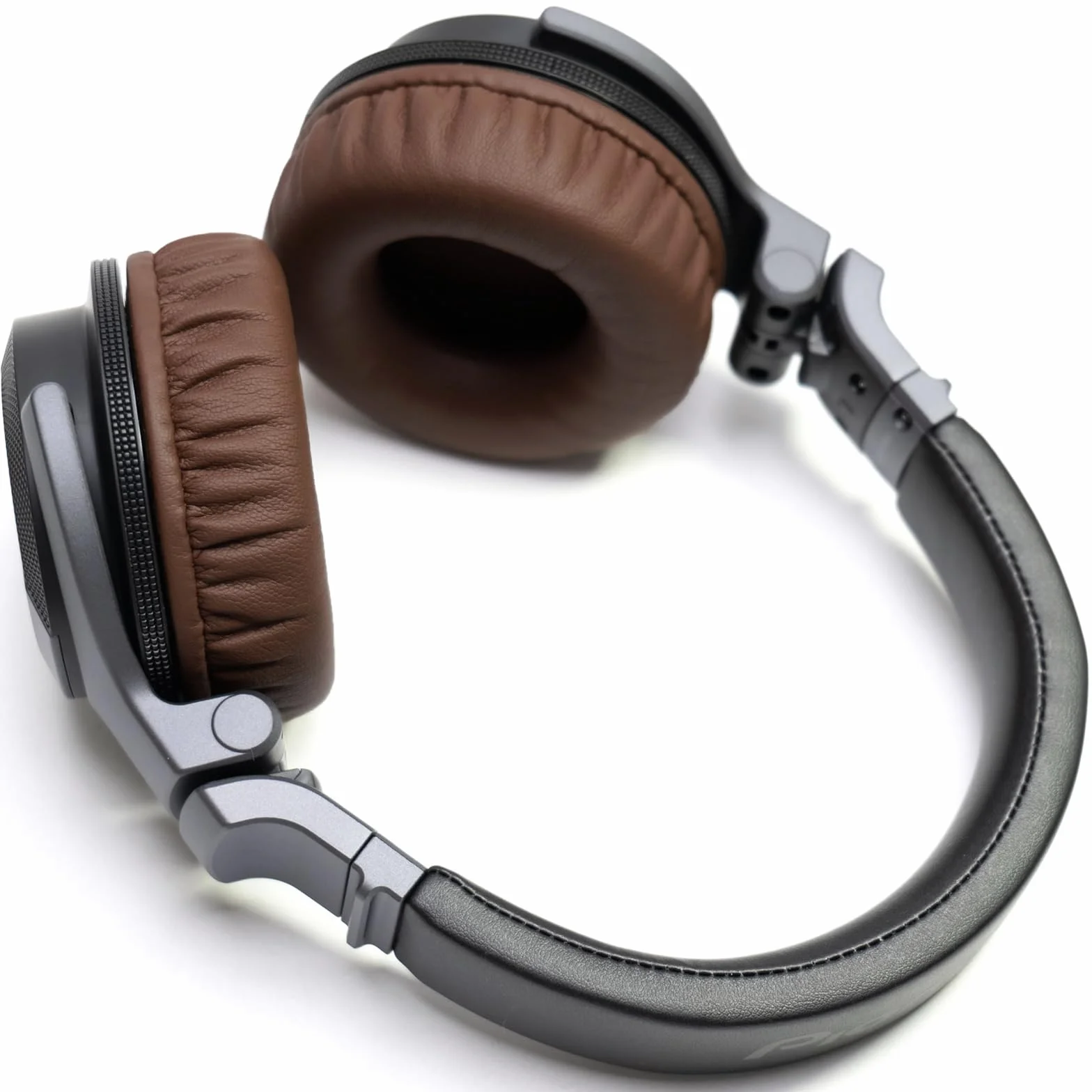 Piankowe nauszniki ze skóry proteinowej kompatybilne z Pioneer HDJ CUE1 HDJ500 DJ brązowe