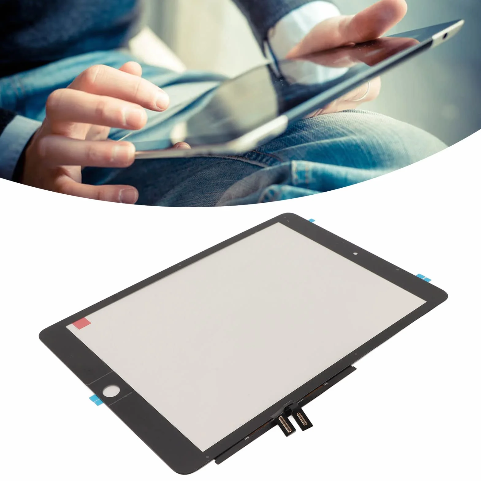 Zespół Digitizera Ekranu Dotykowego do Czarnego Tabletu IOS 9 2021 9. Generacji 10.2 A2602 A2603 A2604 A2605, Wymiana Przedniego Panelu ze Szkła Hartowanego, trwałość i odporność na Zużycie