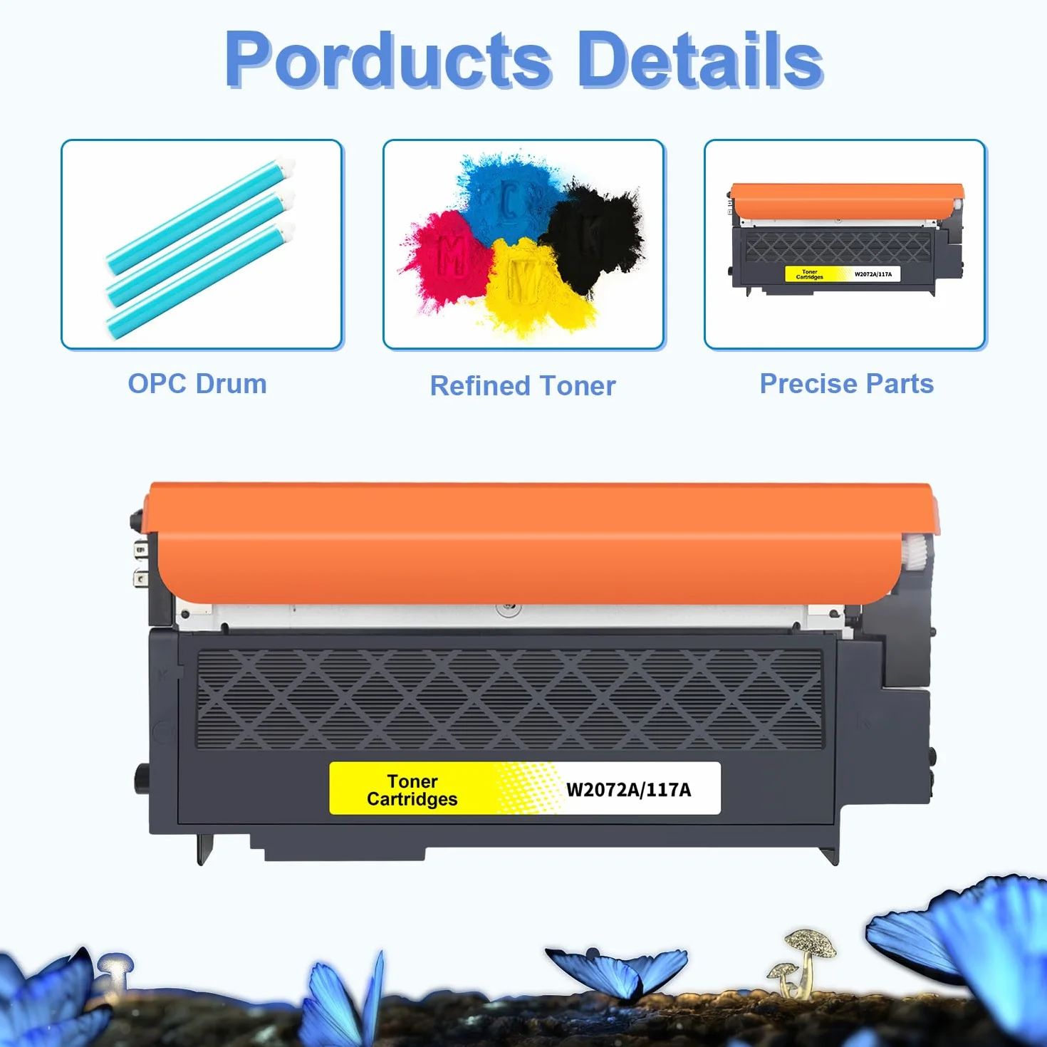 LOSMANN Toner 117A kompatybilny z HP 117A W2072A do HP Color Laser 150 Series MFP 170 178 179 (żółty)