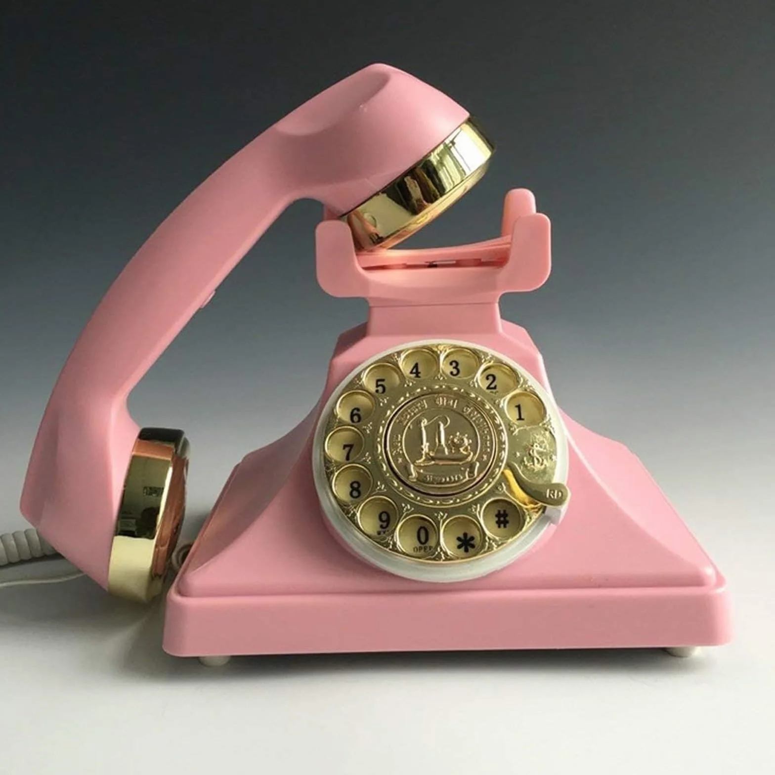 Telefon Antyczny telefon z tarczą obrotową Kreatywna moda Biuro Karta domowa Przewodowy bezprzewodowy telefon stacjonarny w stylu retro Vintage