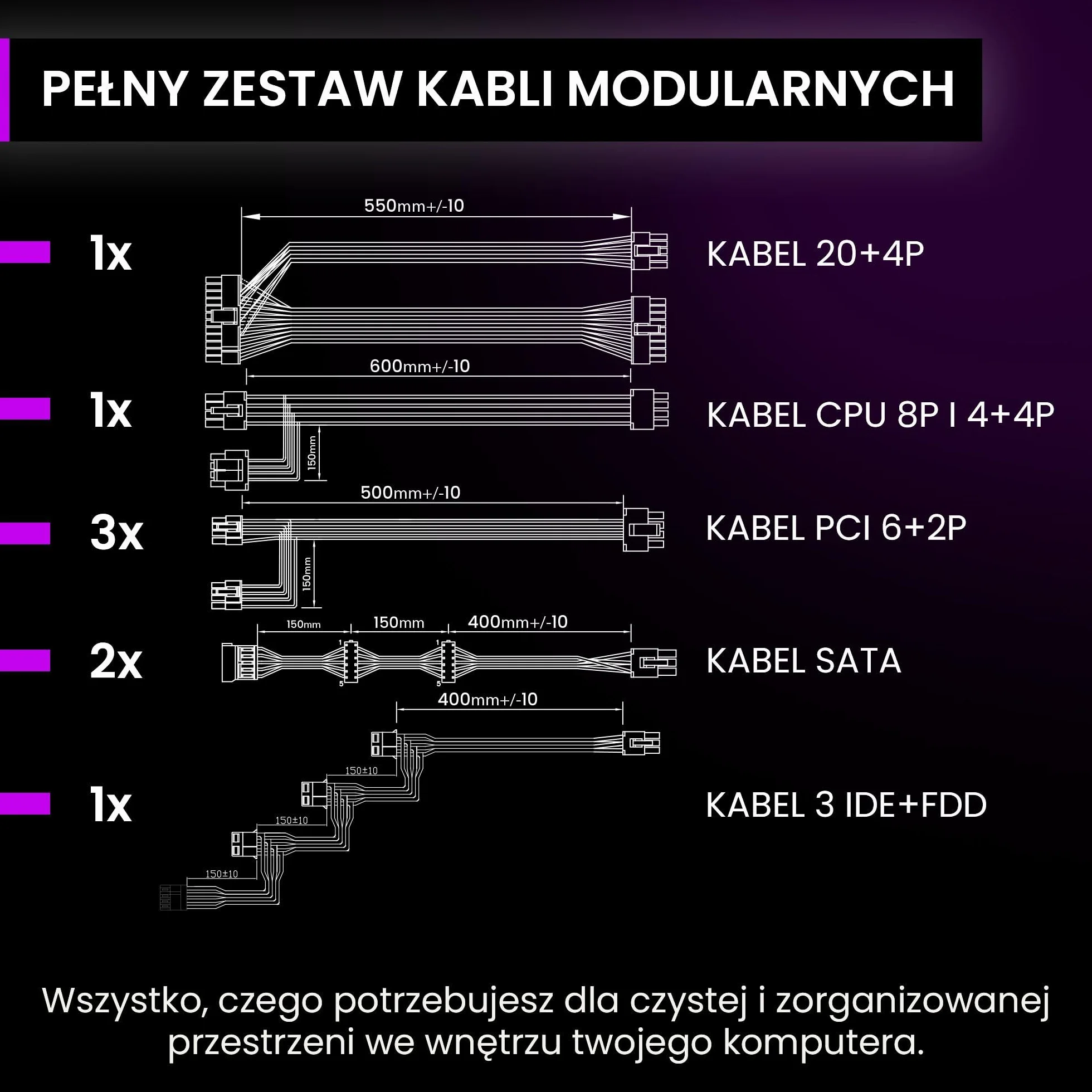 PREYON Zasilacz Komputerowy PC PSU 750W Bronze ATX Gaming Power Supply 12V PCI-e 2.5 Modularny Cicha Praca Wentylator 120 mm Japońskie Komponenty Stabilny Kompaktowy Nowoczesny – Eagle Power Czarny