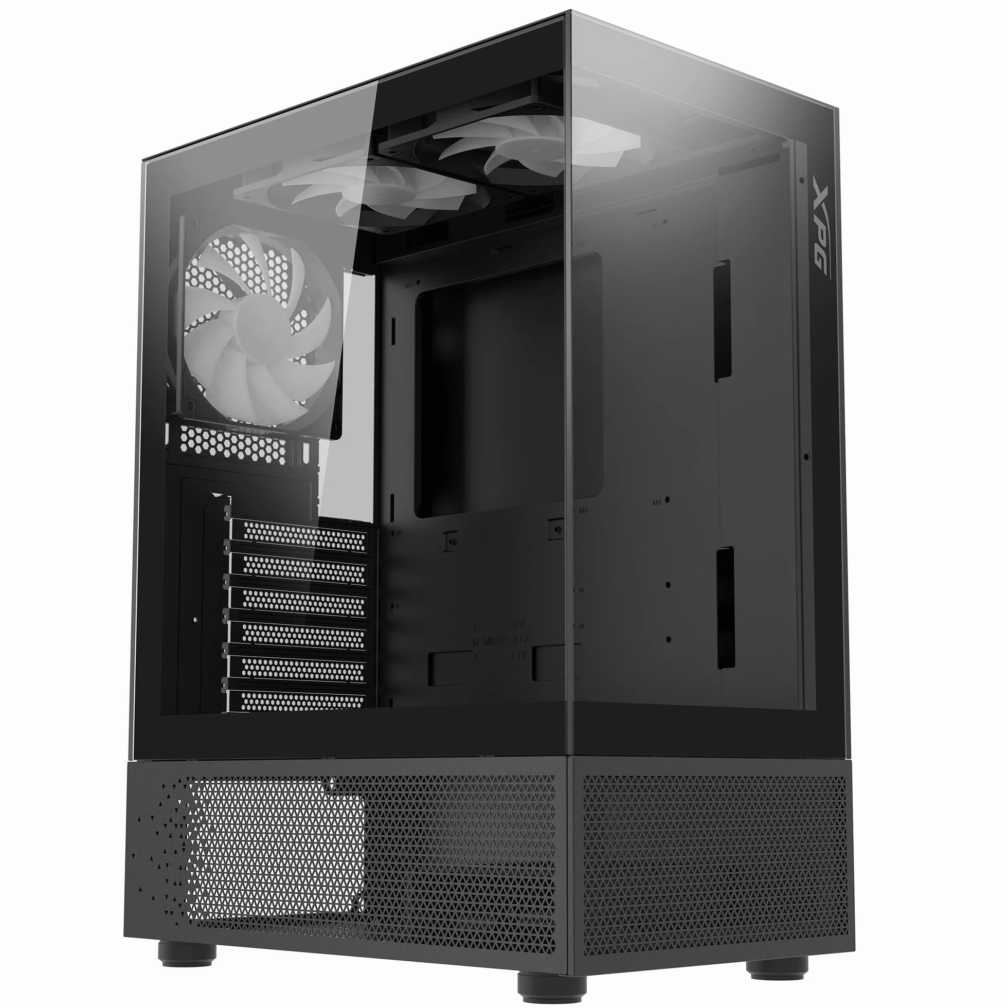 XPG INVADER X MINI ATX Mid Tower PC etui z 5 wentylatorami ARGB, kolor czarny - BKCWW