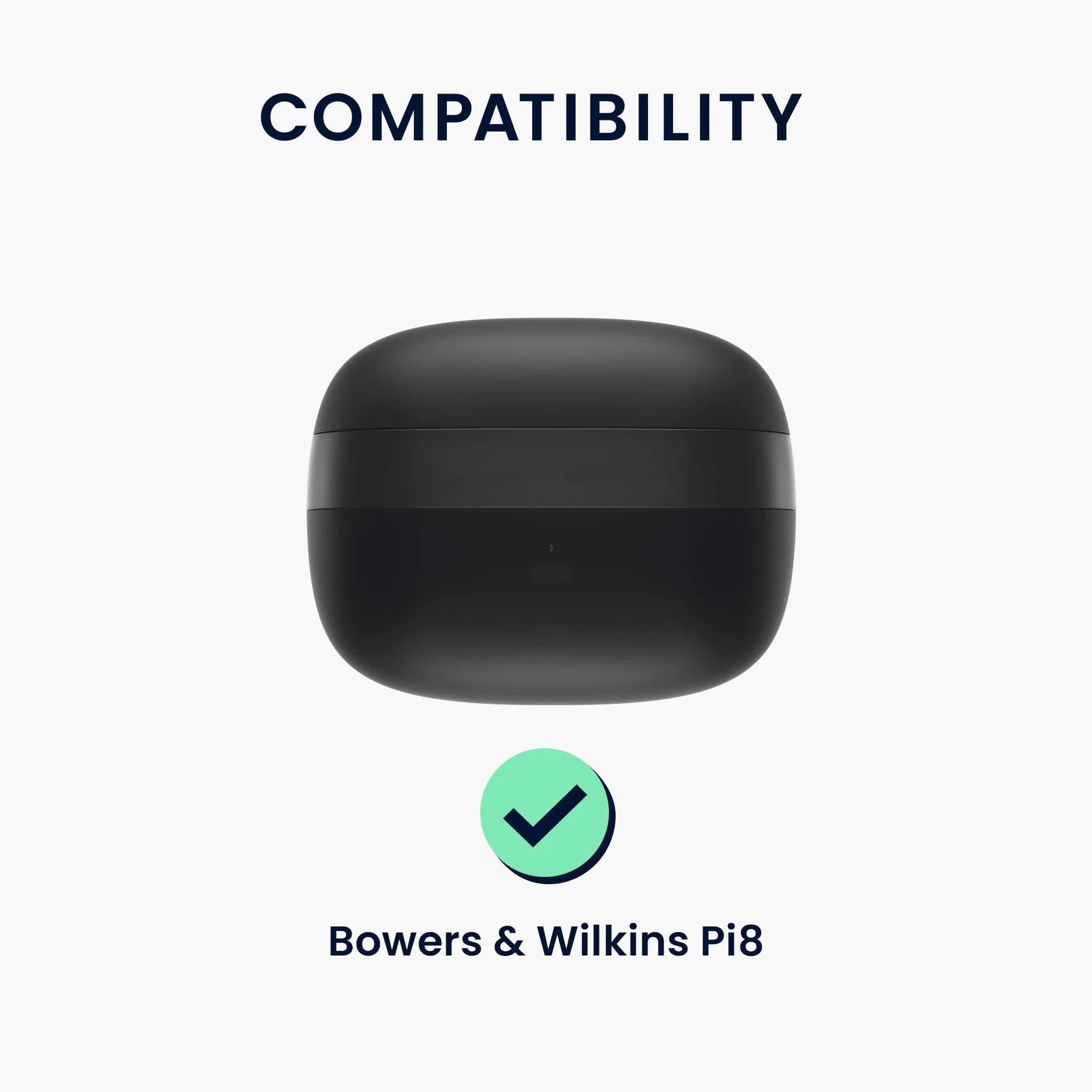 kwmobile Silikonowe etui kompatybilne z Bowers & Wilkins Pi8 – pokrowiec przyklejana skóra z klipsem – ciemnozielony