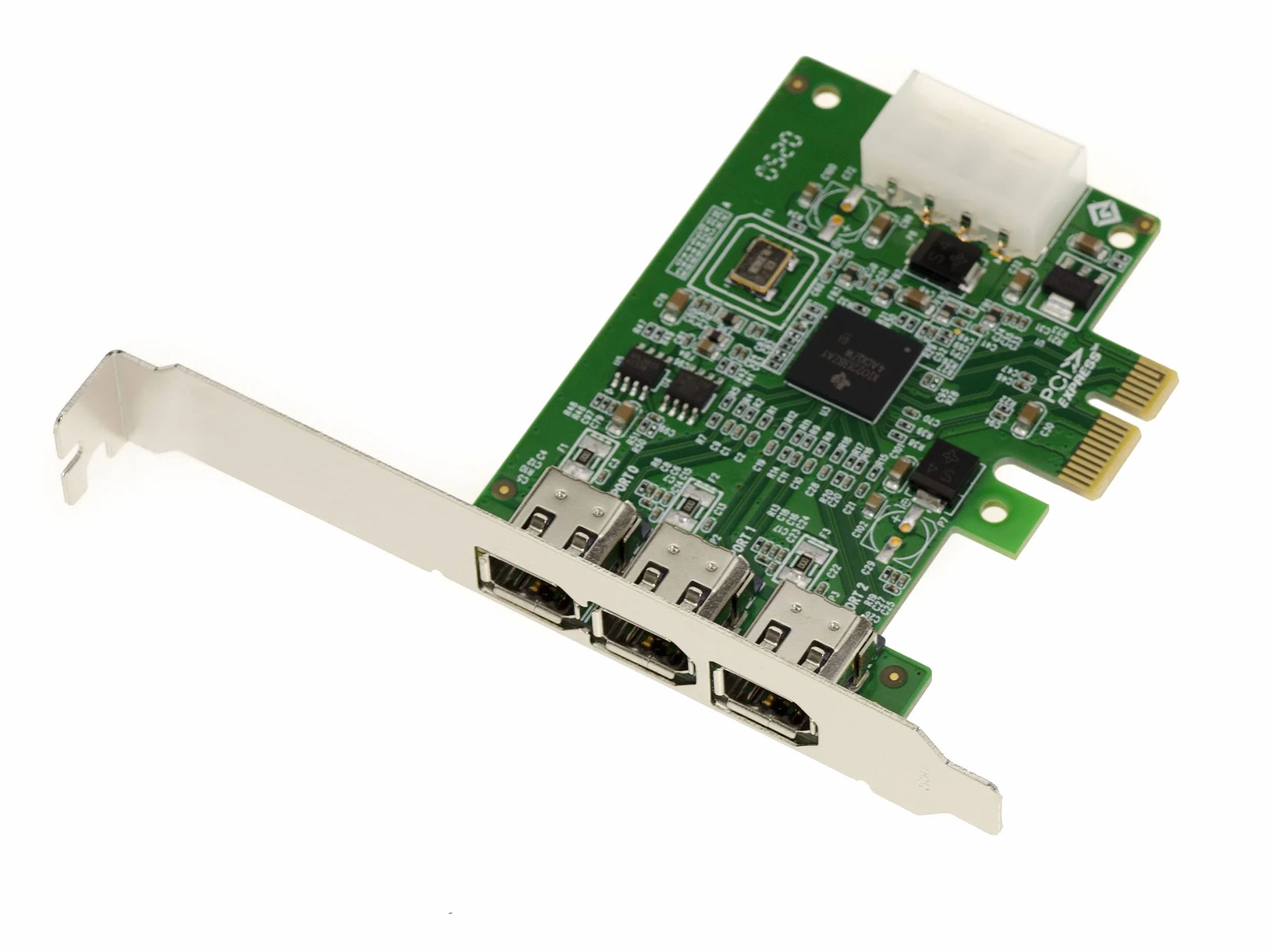 KALEA-INFORMATIQUE Karta PCIe x1 z 3 portami Firewire 400 Ieee1394a 6 punktów. Chipset TI XIO2213B
