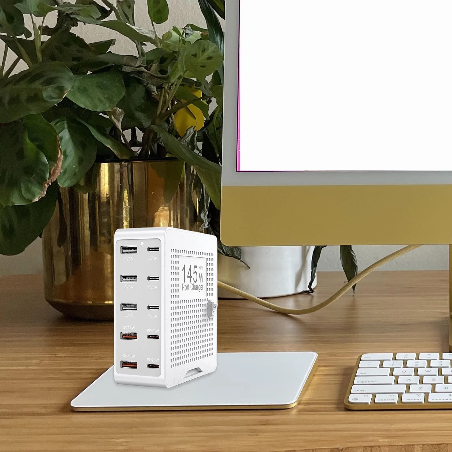 Blok ładowarki - 10-portowy adapter szybkiego ładowania do laptopa - stacja ładująca USB | do laptopa zegarka telefonu tabletu biurka podróży do domu biura