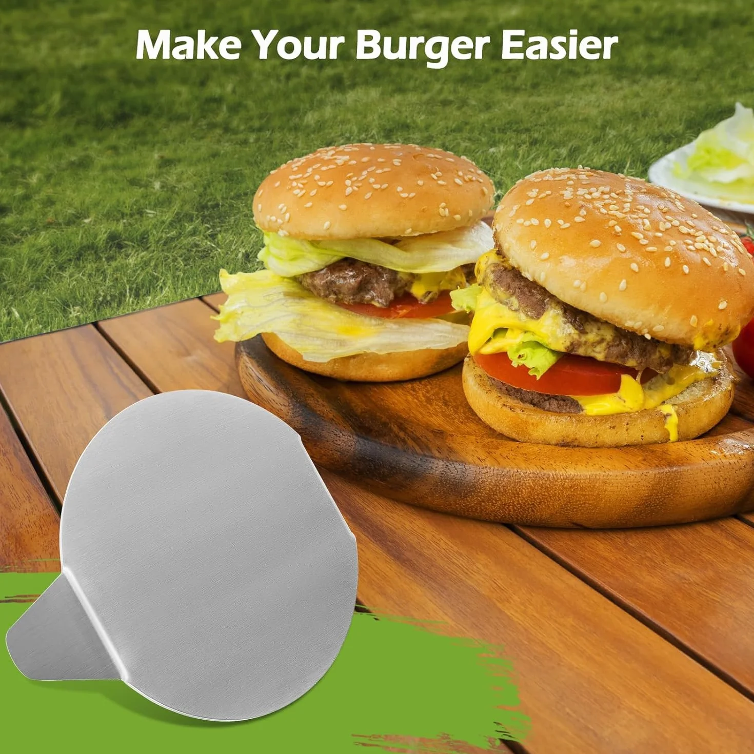 Prasa do Burgerów ze Stali Nierdzewnej 14 cm Okrągła do Grillowania