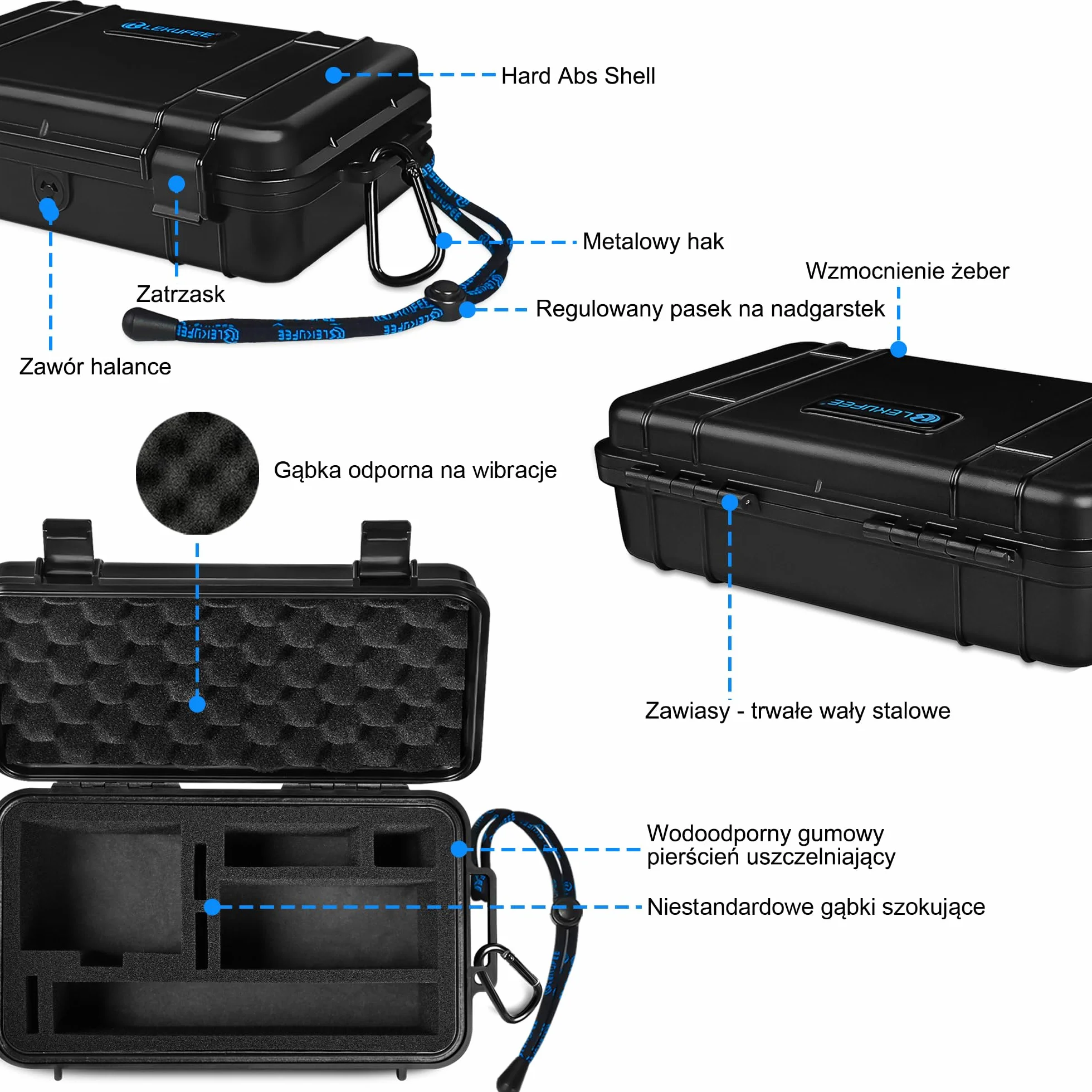 Lekufee Podróżna Wodoszczelna Twarda Walizka dla DJI Osmo Nano, Standard Combo i Akcesoriów (Tylko Torba i Walizka)