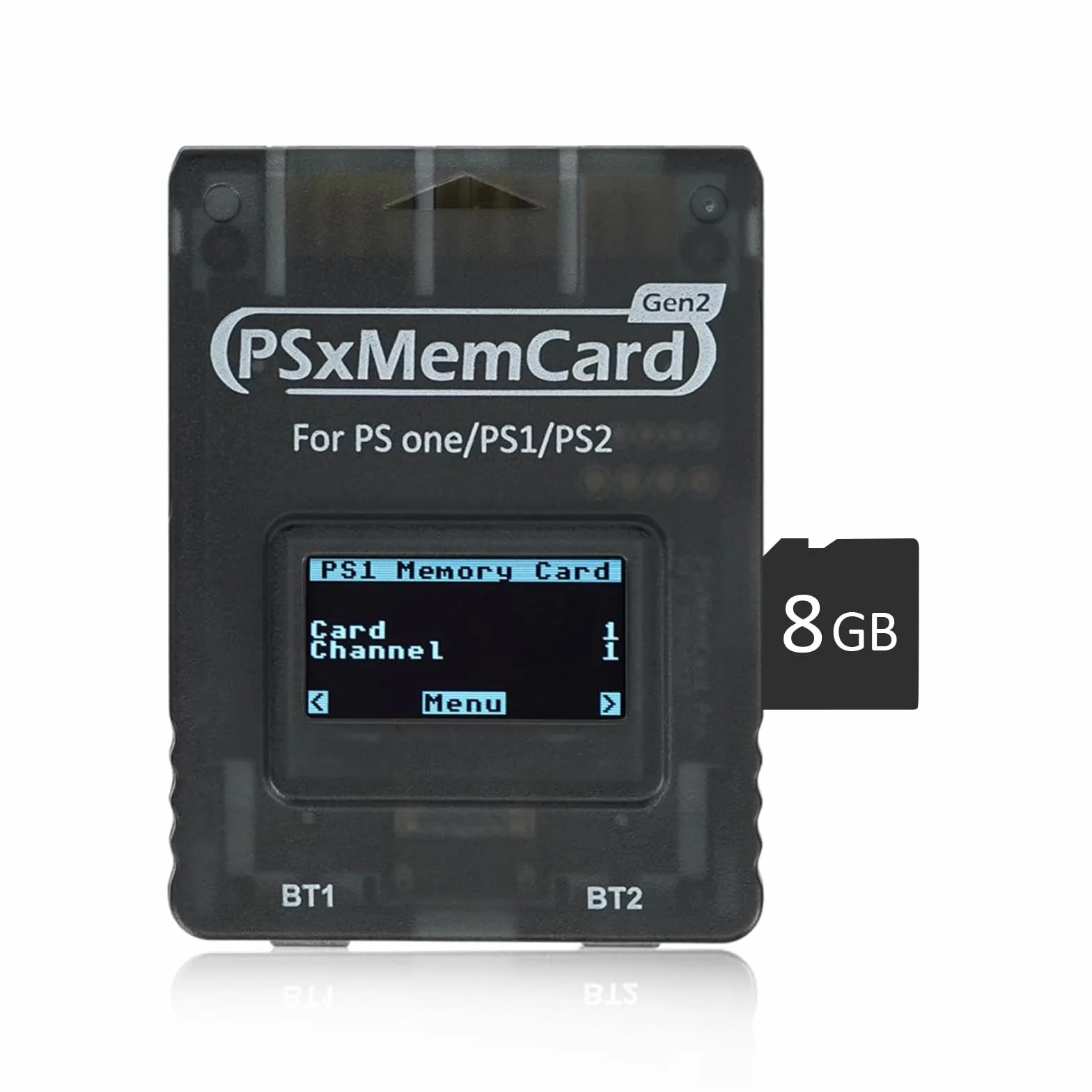 Karta pamięci do gier PSxMemCard kompatybilna z konsolą PS2/PS1/PS One, karta microSD 8 GB w zestawie, obsługuje aktualizację oprogramowania sprzętowego, nieograniczoną pamięć masową i