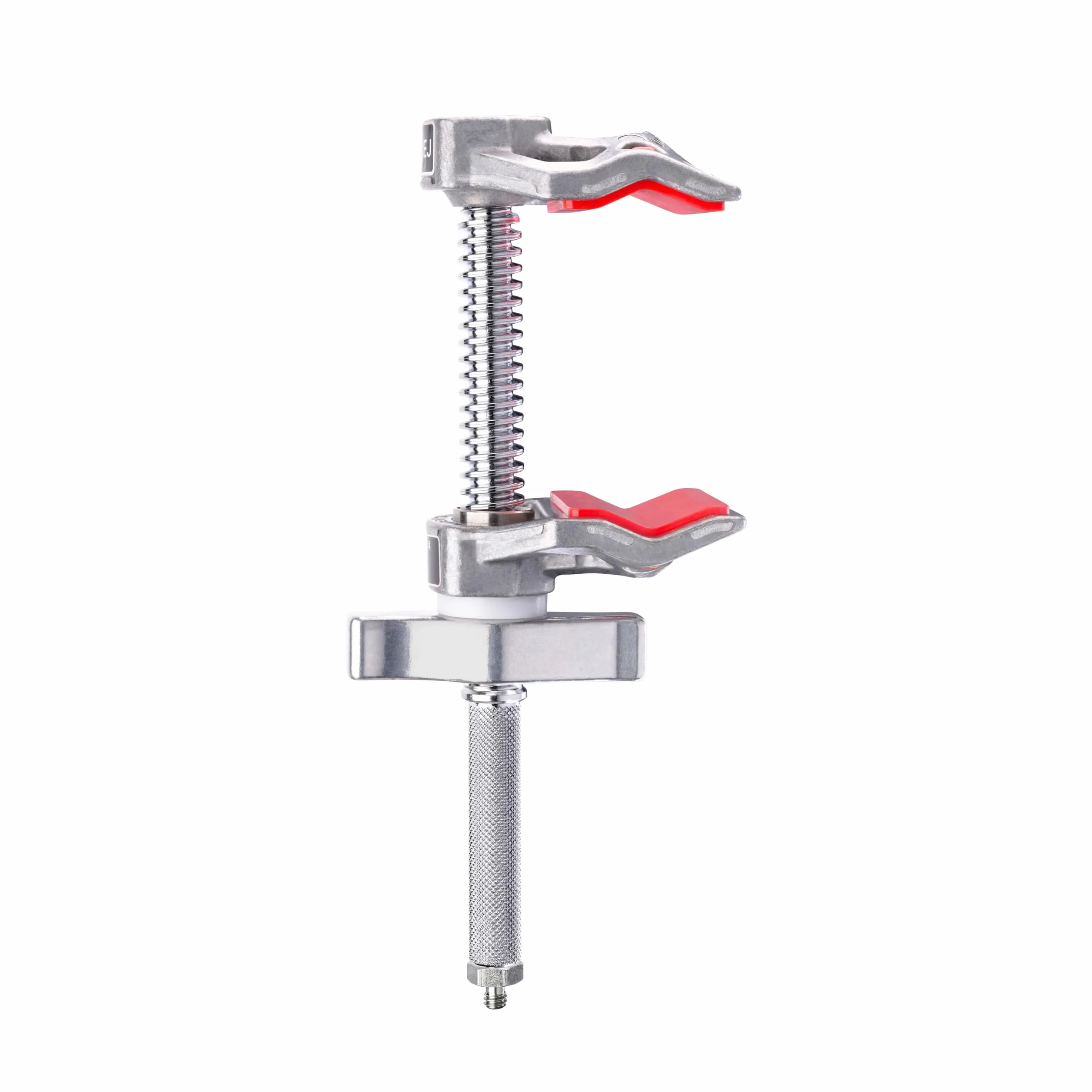 Manfrotto Zacisk szczękowy z mikro końcem 5 cm, pojemność otwarcia 2 cala/5 cm, maks. obciążenie 55 funtów/25 kg, wałek radełkowany, gwint wewnętrzny 1/10.2 cm, adapter męski 1/10.2 cm do 1/10.2 cm.
