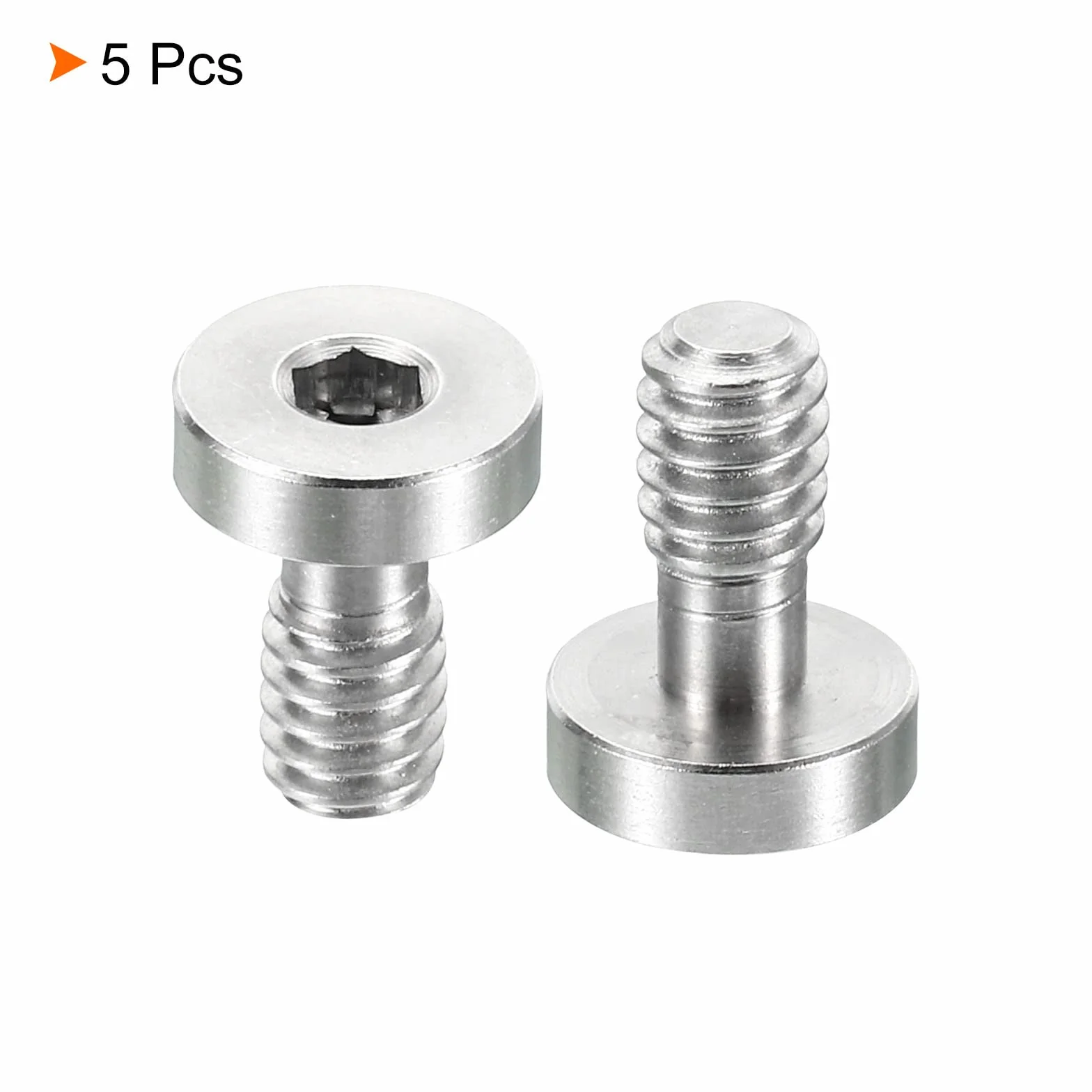 PATIKIL 1/4"-20 Gwint 16 mm Długość Aparatu Szybkie zwalnianie Śruba Statyw, 5 sztuk Śruby z gniazdem sześciokątnym ze stali nierdzewnej do akcesoriów do aparatu DSLR, srebrny