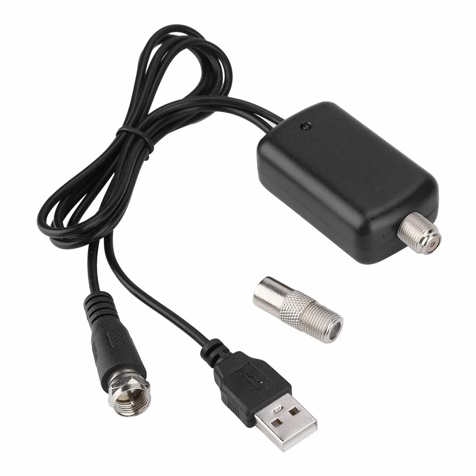 Queen.Y Wzmacniacz anteny telewizyjnej 25 dB HDTV cyfrowy wzmacniacz do wnętrz, USB TV High Gain Channel Boost do wolnych kanałów lokalnych 4K HD 1080P UKW UHF