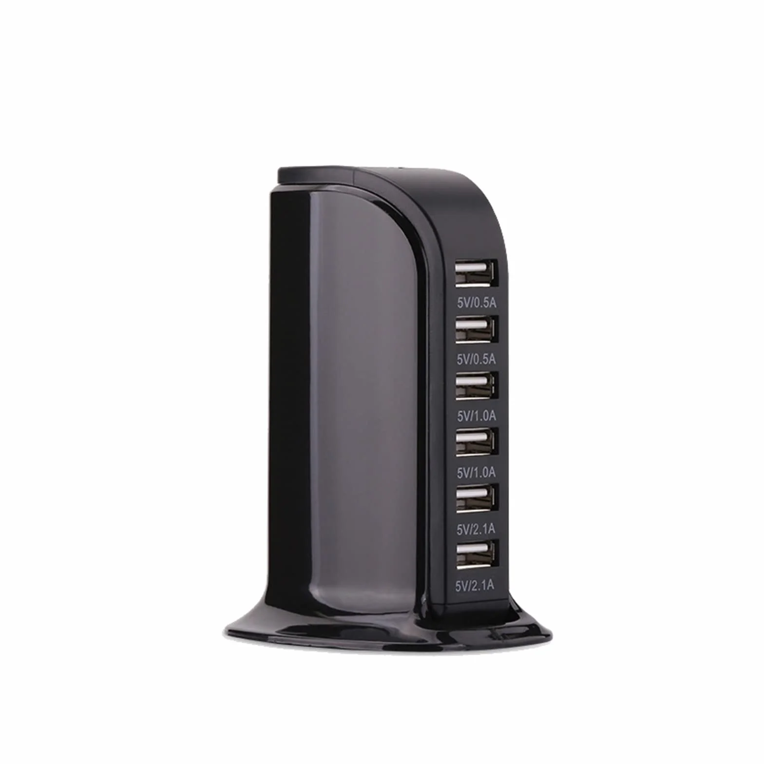 30W 6A wieloportowa ładowarka do telefonu komórkowego 5V uniwersalna stacja ładująca zasilacz stacjonarny ładowarka USB ładowarka szybkiego ładowania(Nero)