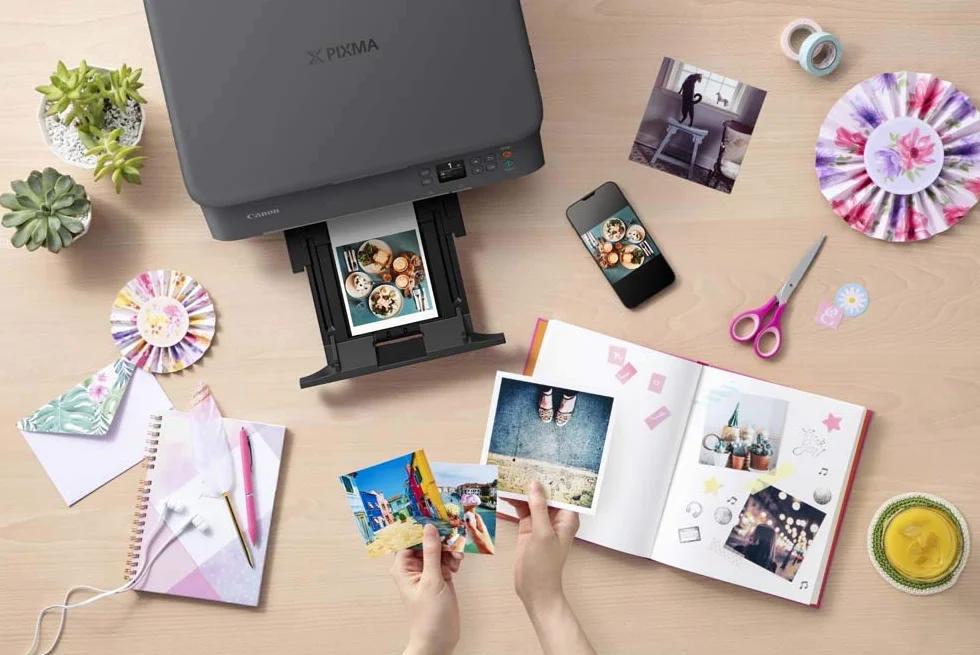 Canon PIXMA TS5350 kolorowa drukarka atramentowa, urządzenie wielofunkcyjne DIN A4 (skaner, kopiarka, OLED, 4800 x 1200 dpi, USB, Wi-Fi, druk dwustronny, 2 podajniki papieru), czarna